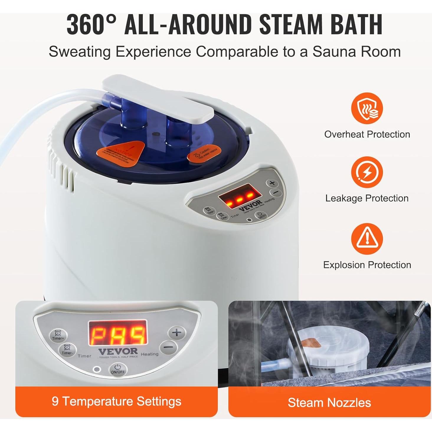 Carpa de Sauna Personal VEVOR 1200W Plegable y Portátil