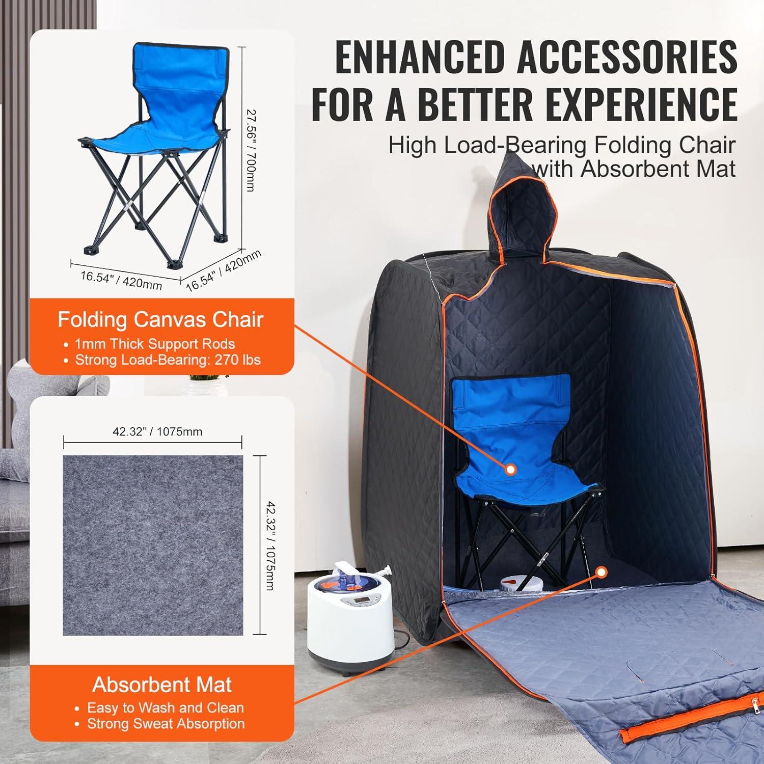 Carpa de Sauna Personal VEVOR 1200W Plegable y Portátil