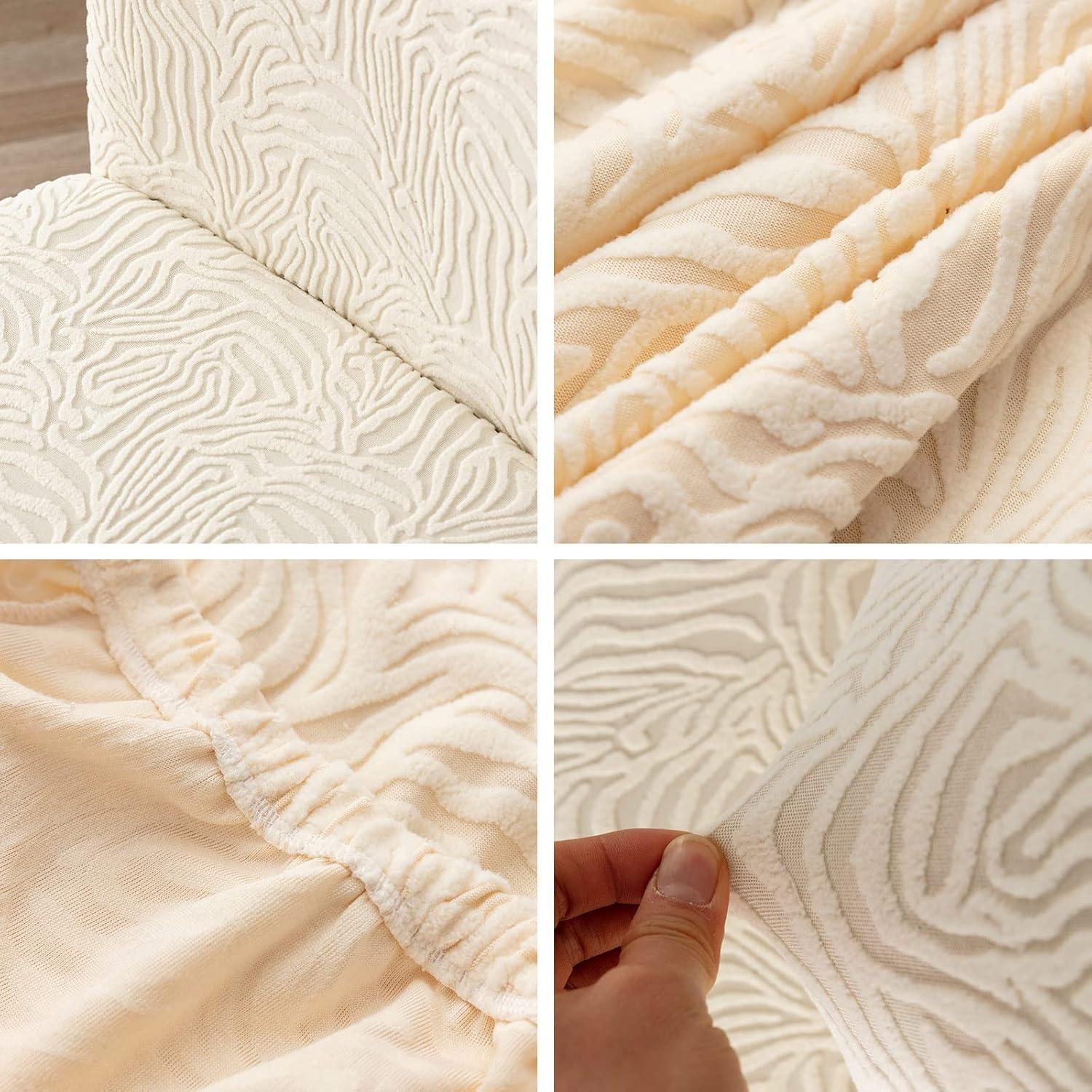 Fundas de Sillas YUEANG Beige 4 Pzas Ajustables Antideslizantes