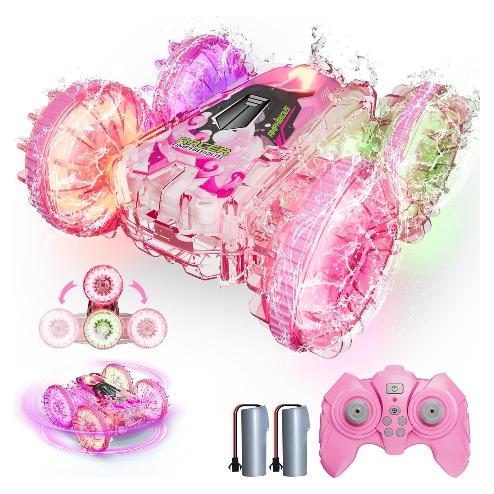 Coche RC Anfibio BFUNTOYS YL-103 Rosa 4WD con LED 70 Min