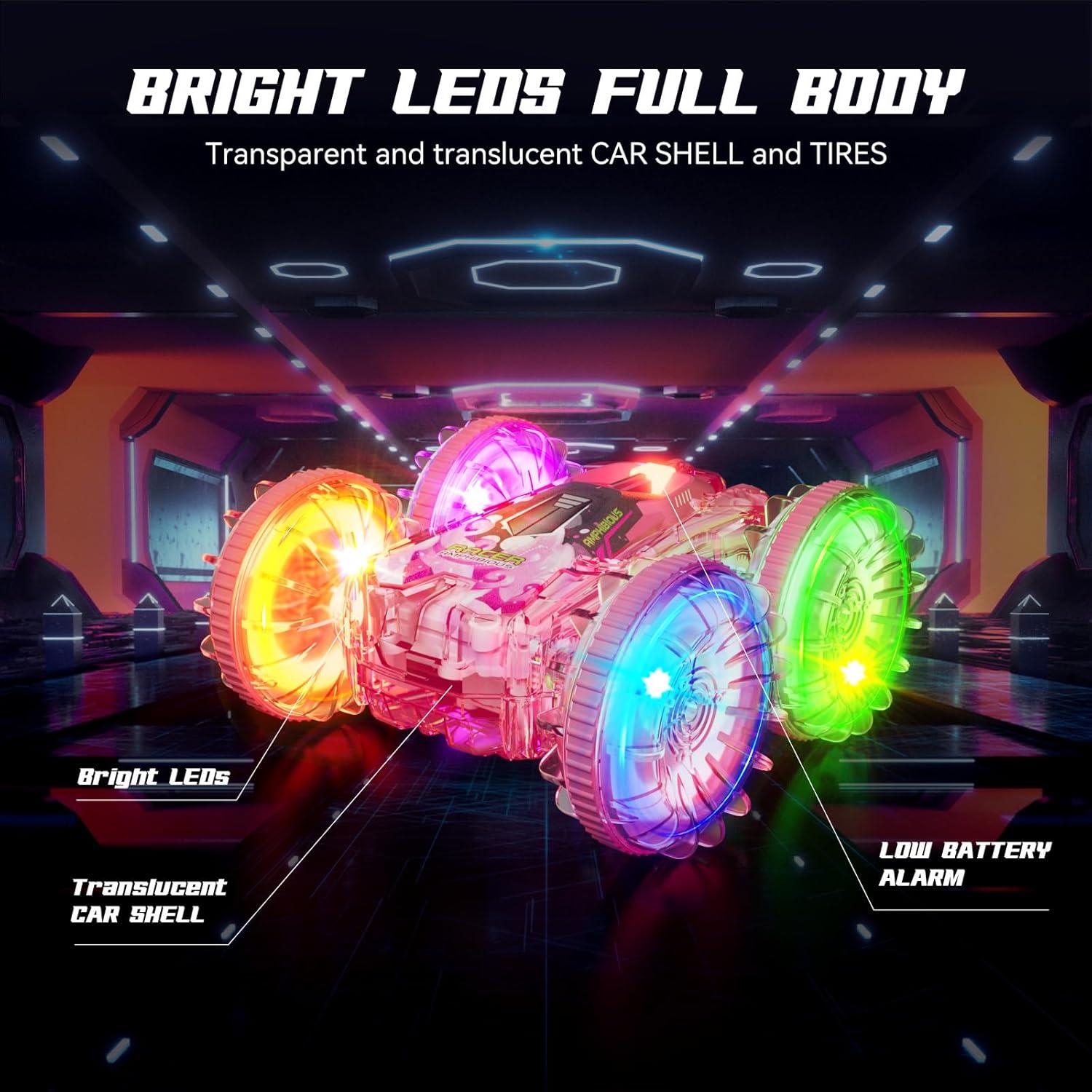 Coche RC Anfibio BFUNTOYS YL-103 Rosa 4WD con LED 70 Min