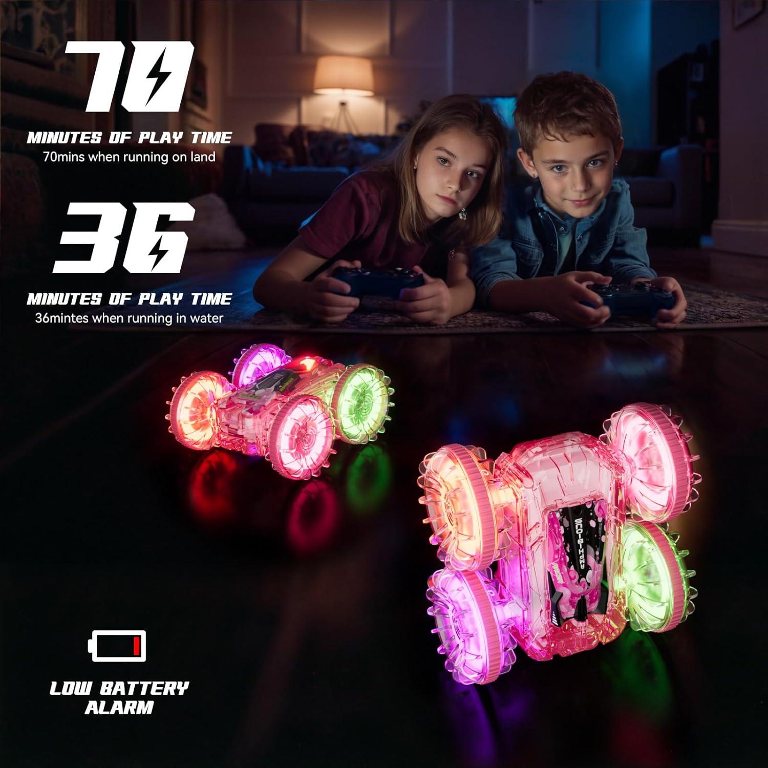 Coche RC Anfibio BFUNTOYS YL-103 Rosa 4WD con LED 70 Min