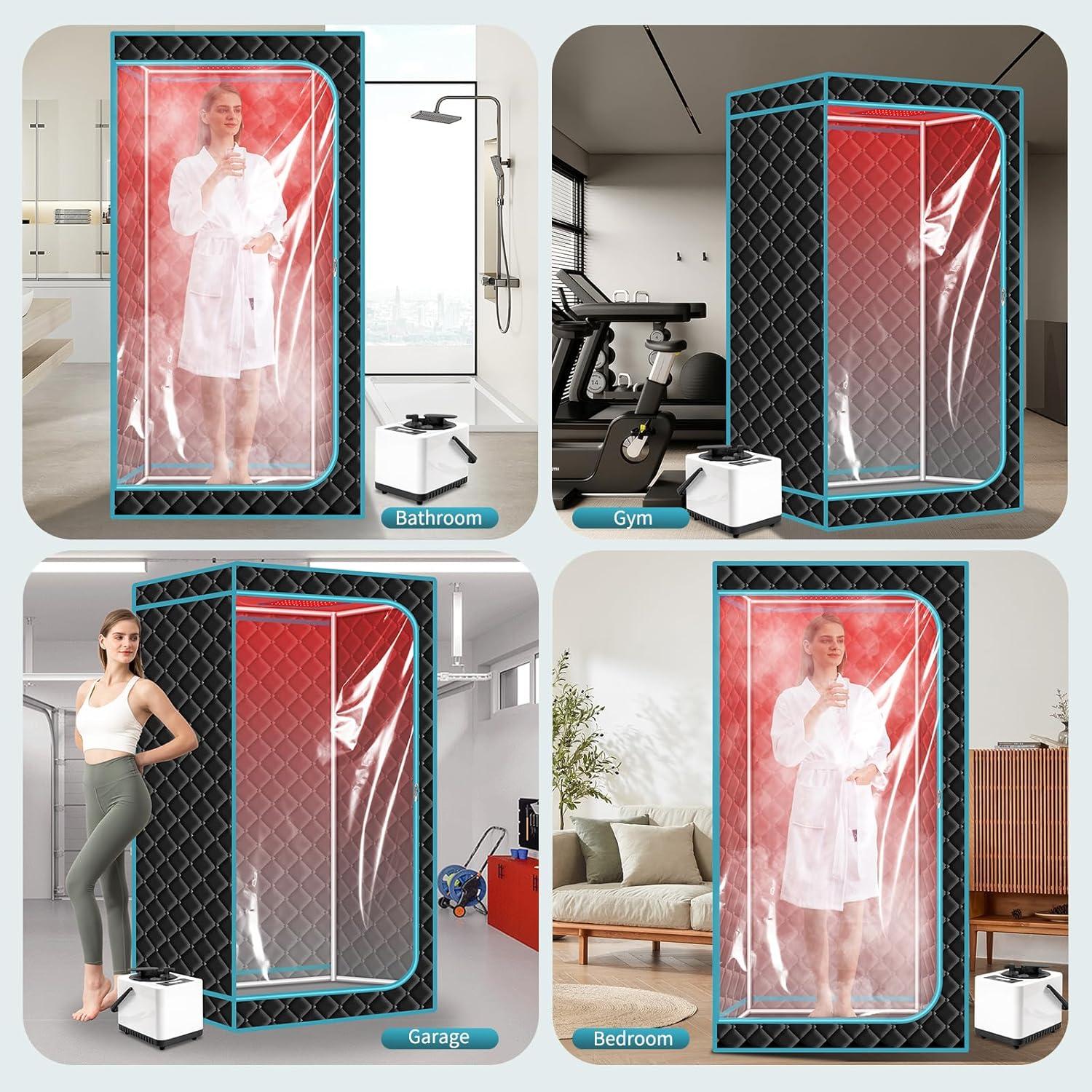 Sauna de Vapor Portátil ZONEMEL con Luz Roja y Control Remoto