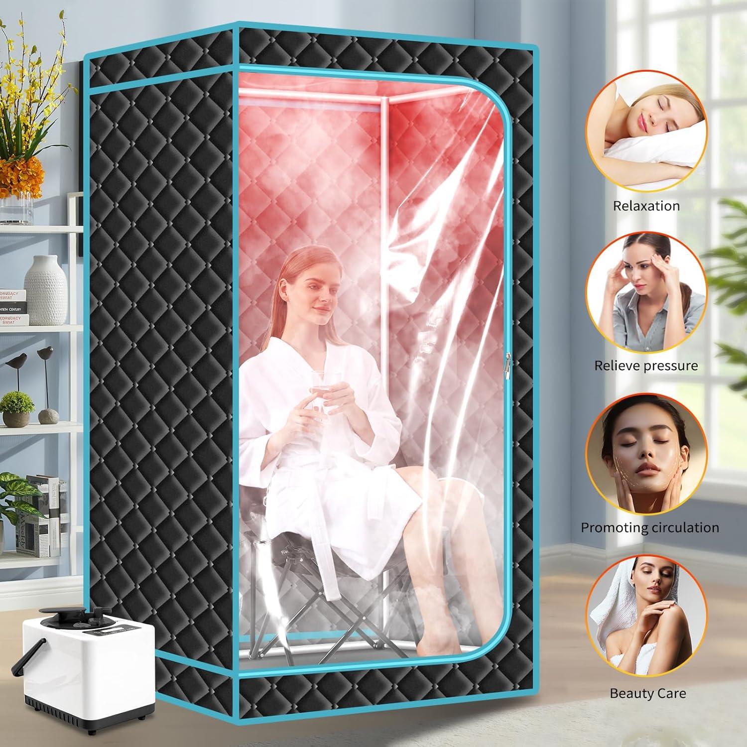 Sauna de Vapor Portátil ZONEMEL con Luz Roja y Control Remoto