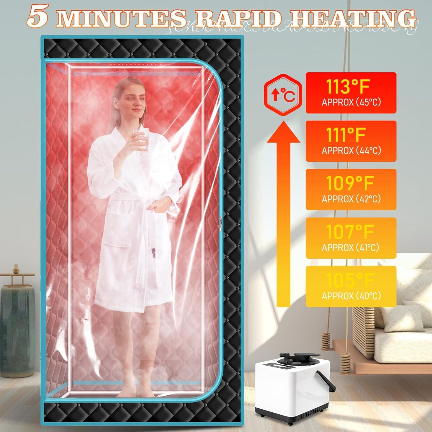 Sauna de Vapor Portátil ZONEMEL con Luz Roja y Control Remoto