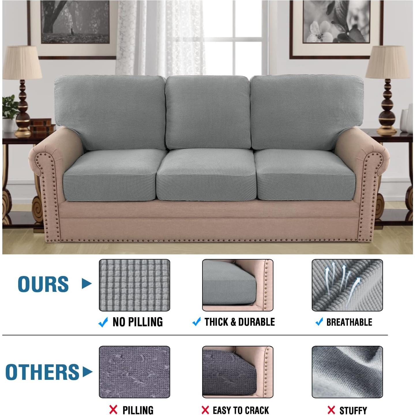 H.VERSAILTEX Funda Sofá 3 Asientos Cuadros Paloma