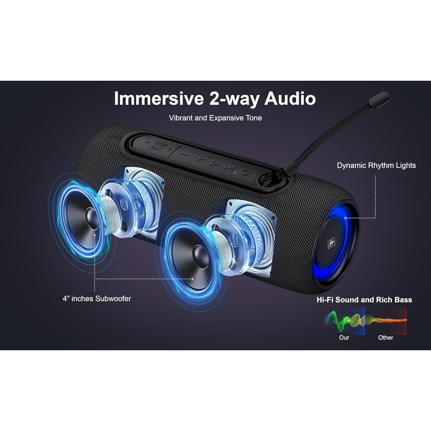 Altavoz Bluetooth Fisher SBT650K Negro 14W IPX5 8H TWS