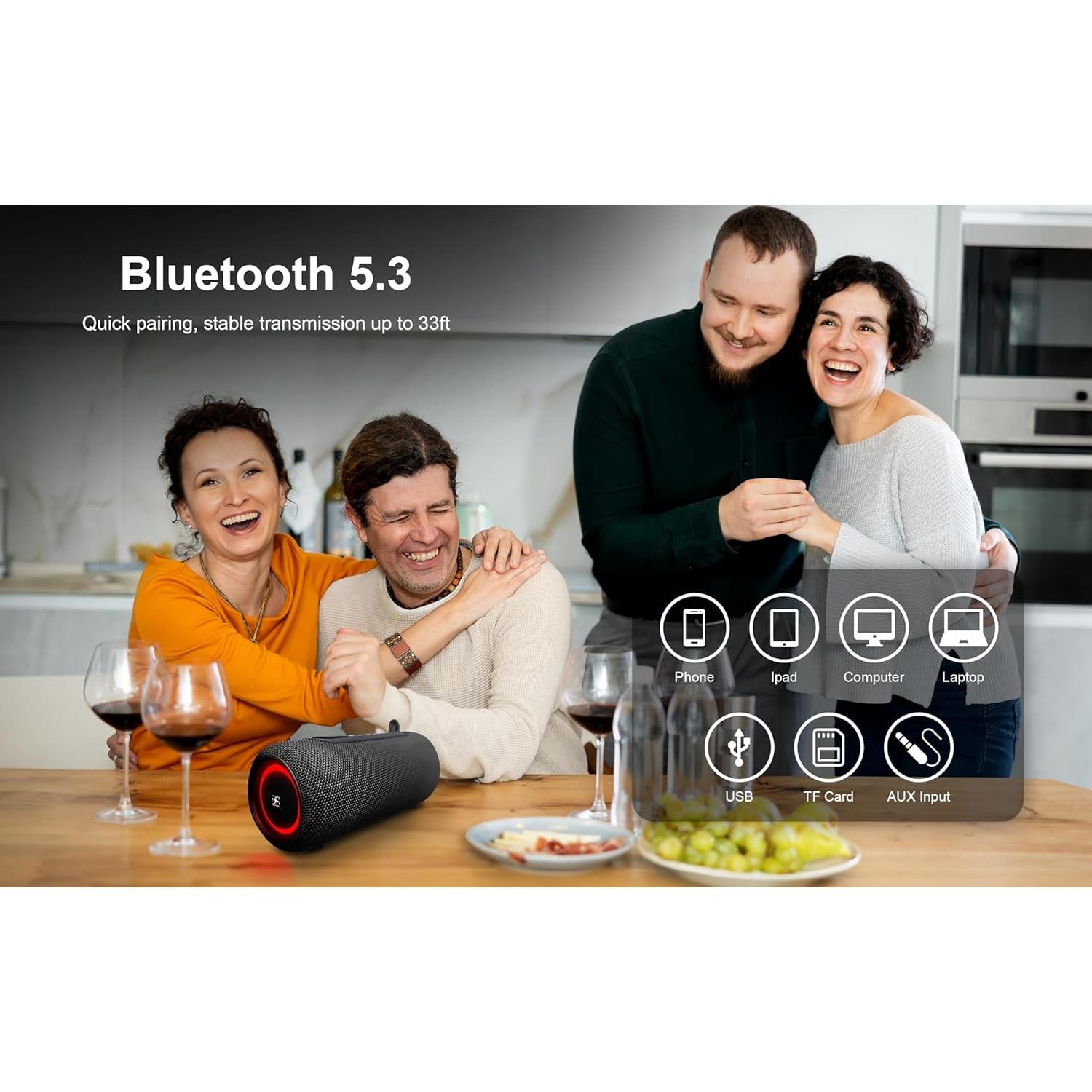 Altavoz Bluetooth Fisher SBT650K Negro 14W IPX5 8H TWS