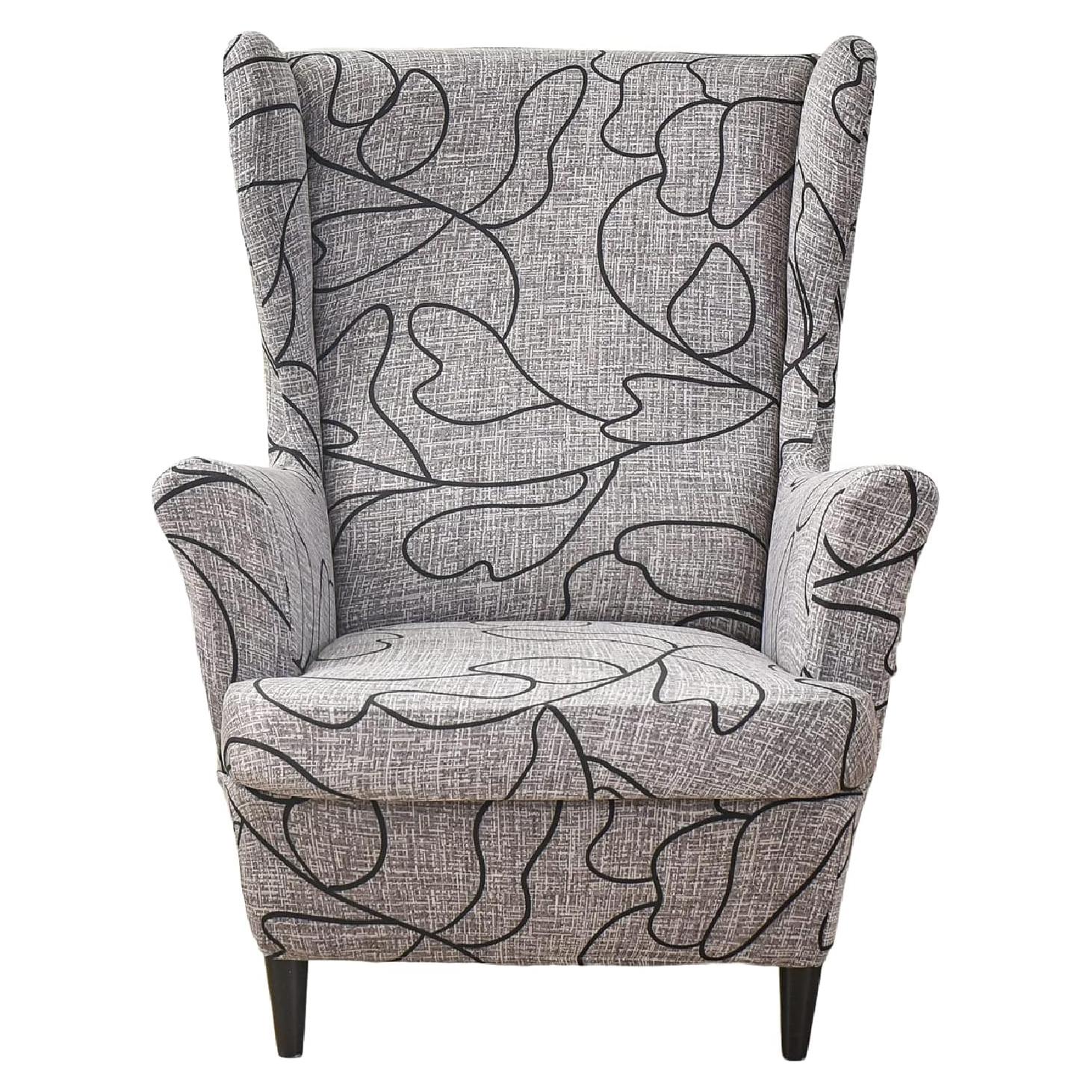 Funda de Sillón Wingback KRFOONN 2 Piezas Estirable