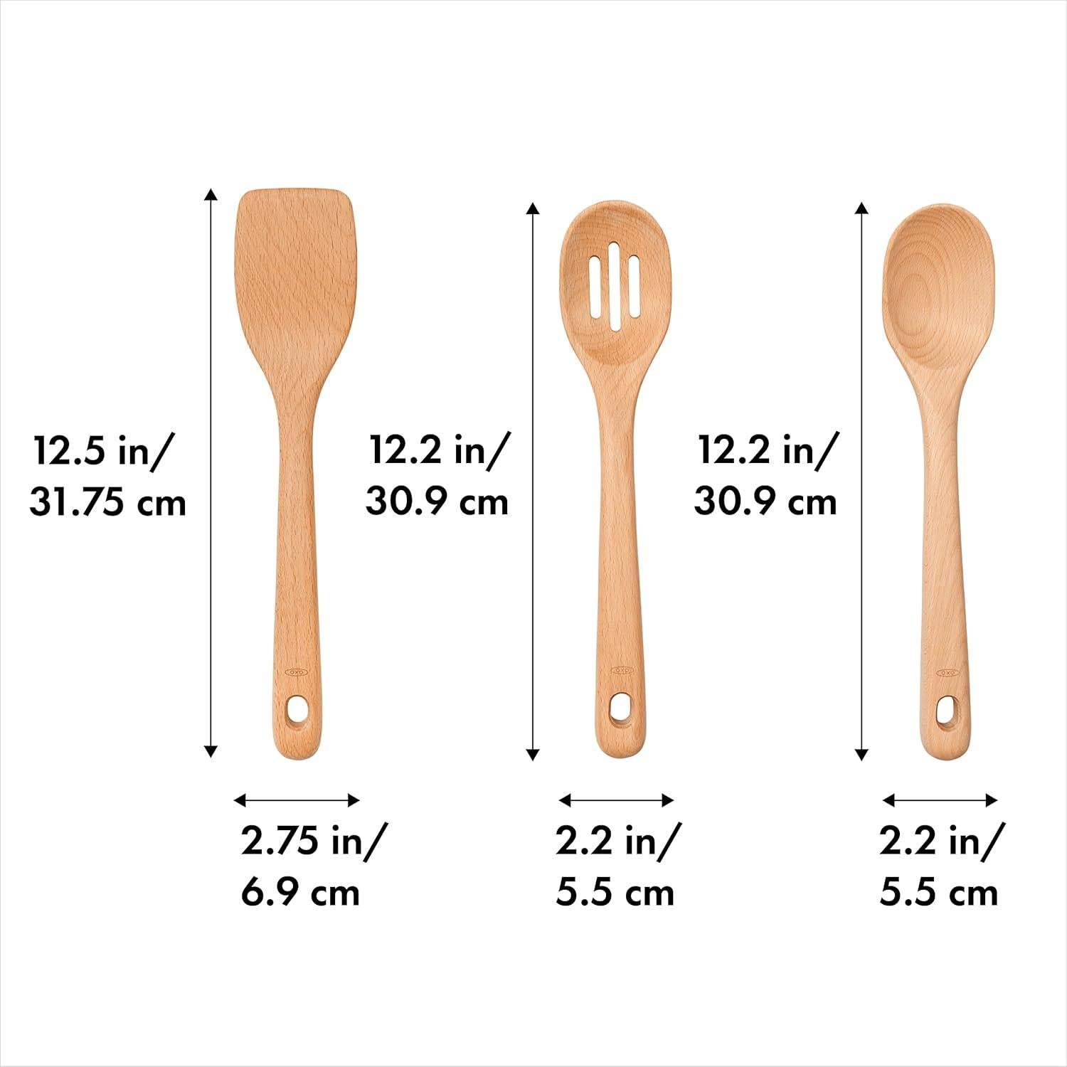Set de Utensilios de Cocina de Madera OXO Good Grips 3 Piezas