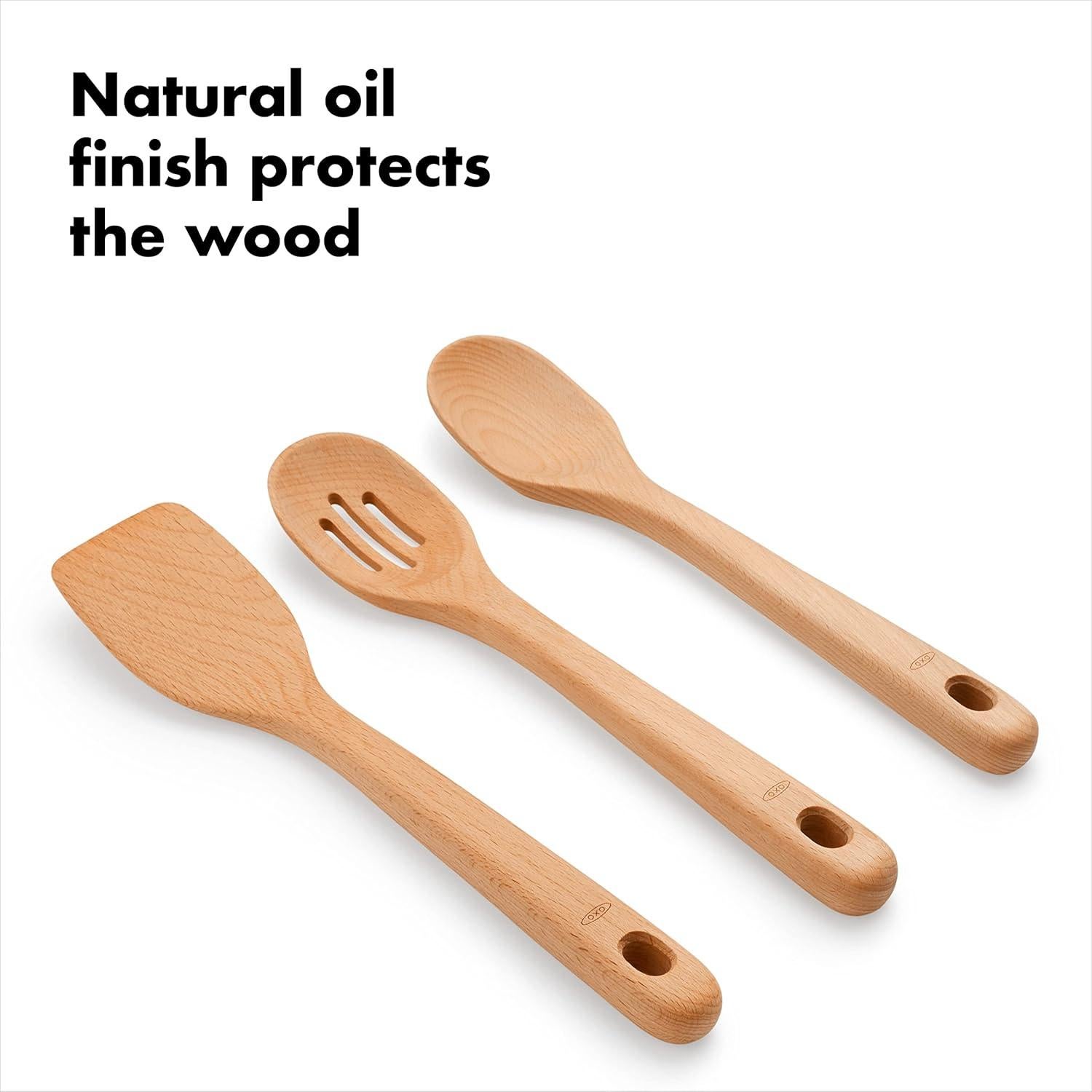 Set de Utensilios de Cocina de Madera OXO Good Grips 3 Piezas