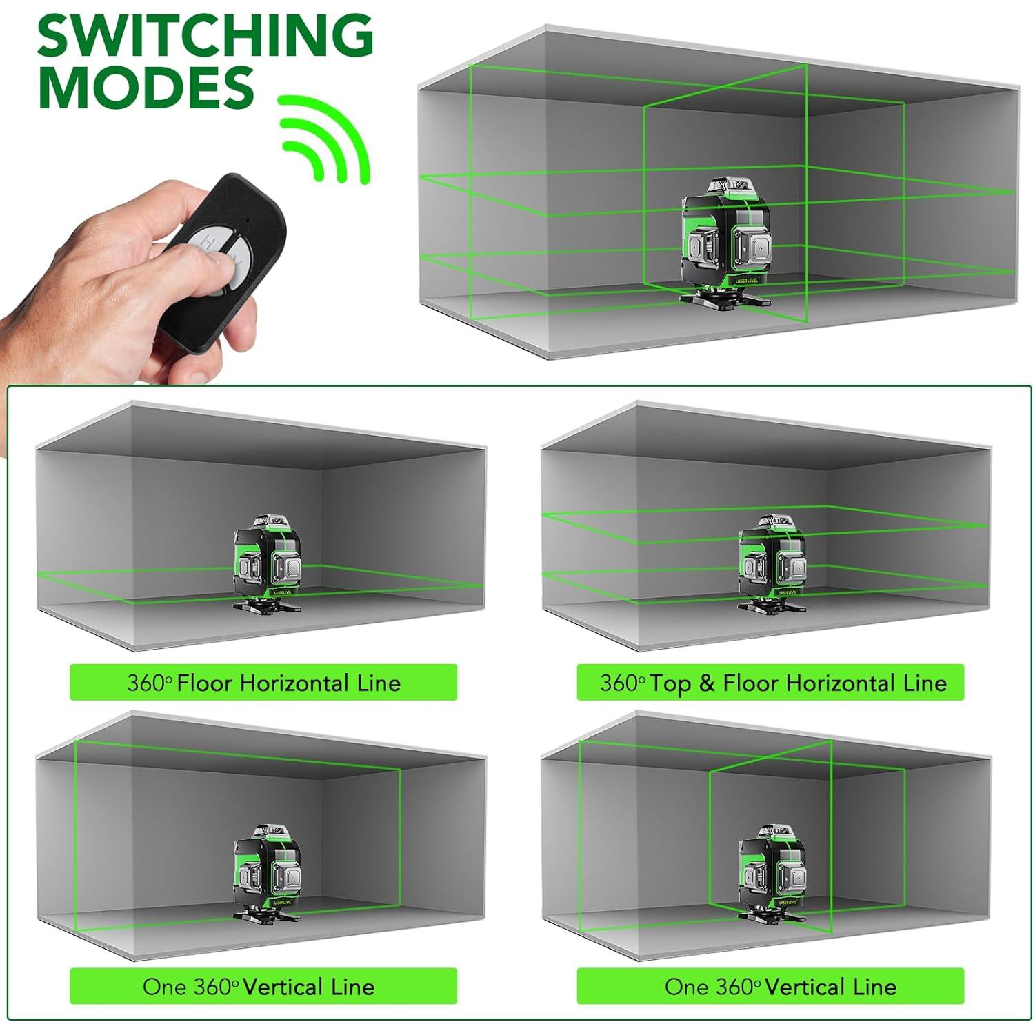 Nivel láser FELLAT 4D 360° verde auto nivelante