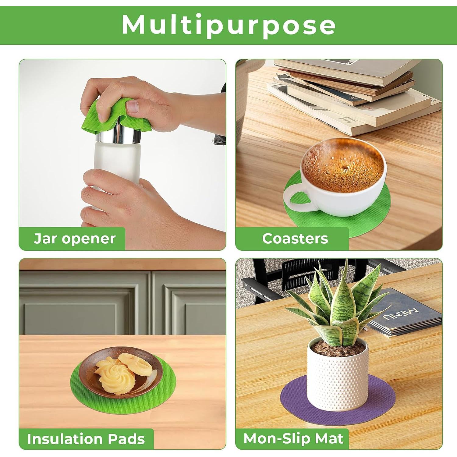 Almohadillas de Agarre de Tarros Sibba 6 Piezas Goma Antideslizante