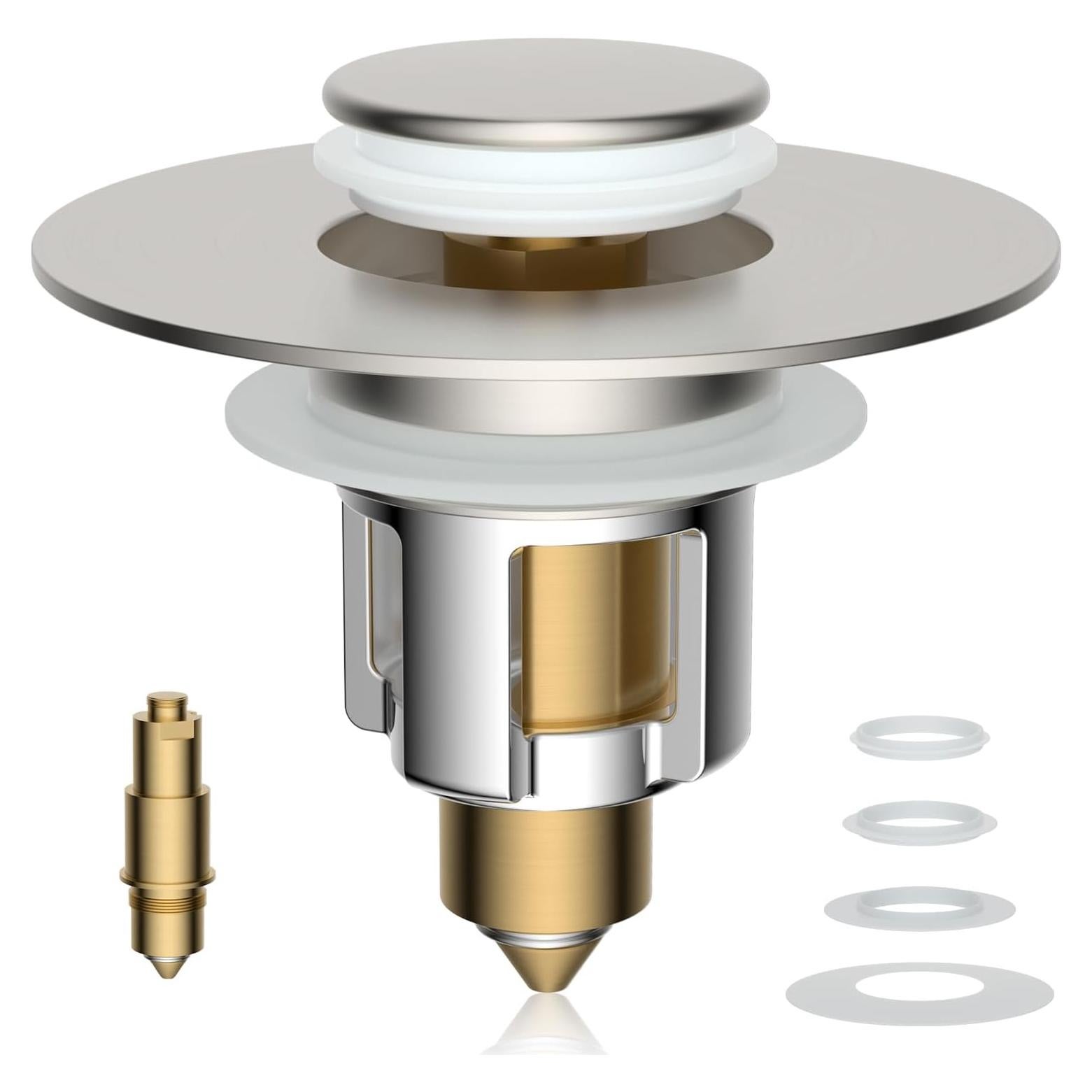 Tapón de Lavabo Universal iFealClear Níquel Cepillado 2.8-5.8 cm