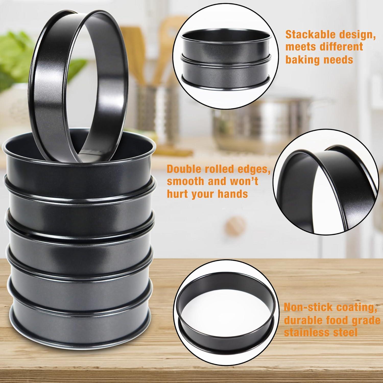 Juego de 6 Anillos para Muffin AIDOIT 10.5 cm Antiadherentes