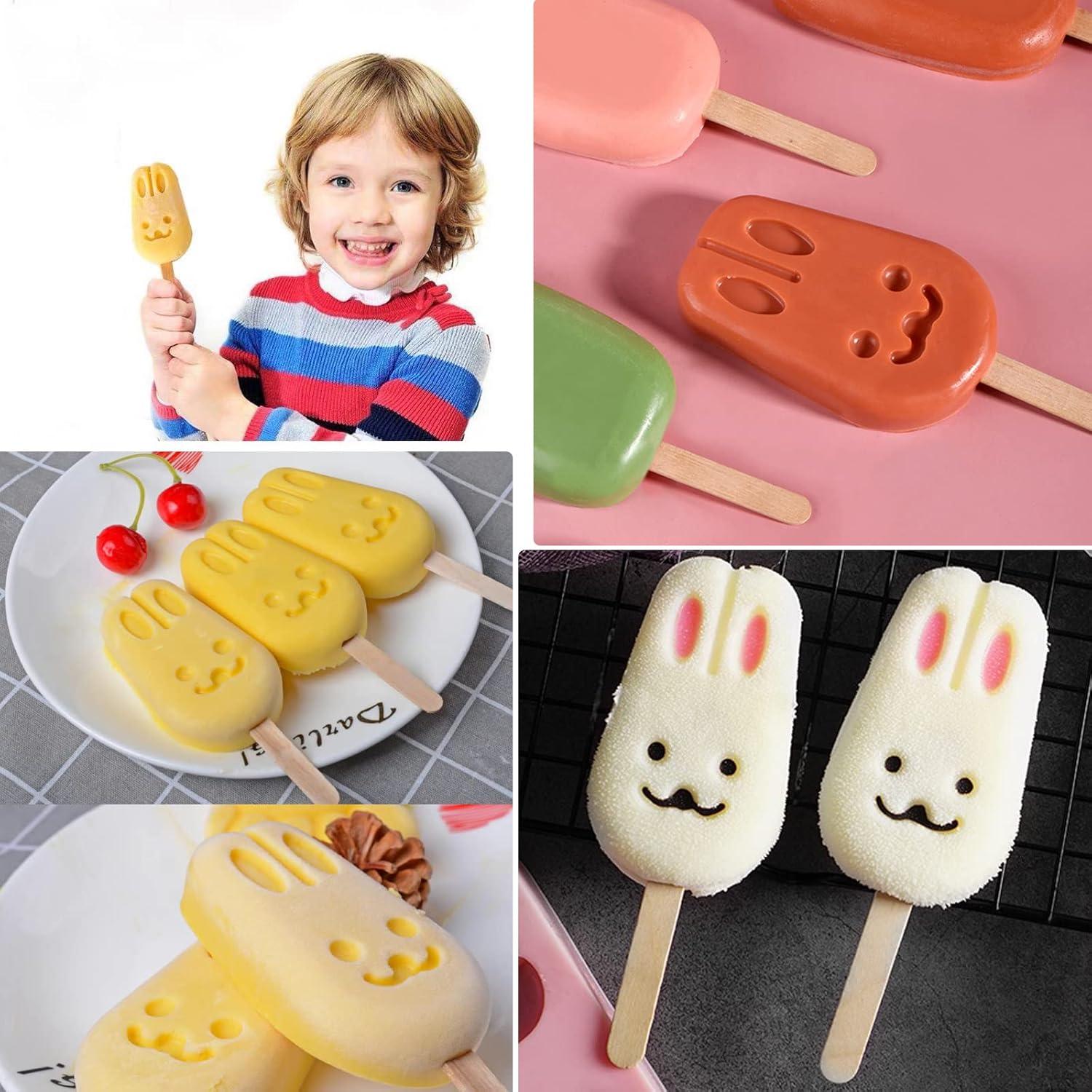 Moldes de Silicona para Paletas ICOCONG 2 Piezas Conejo 7 Cavidades