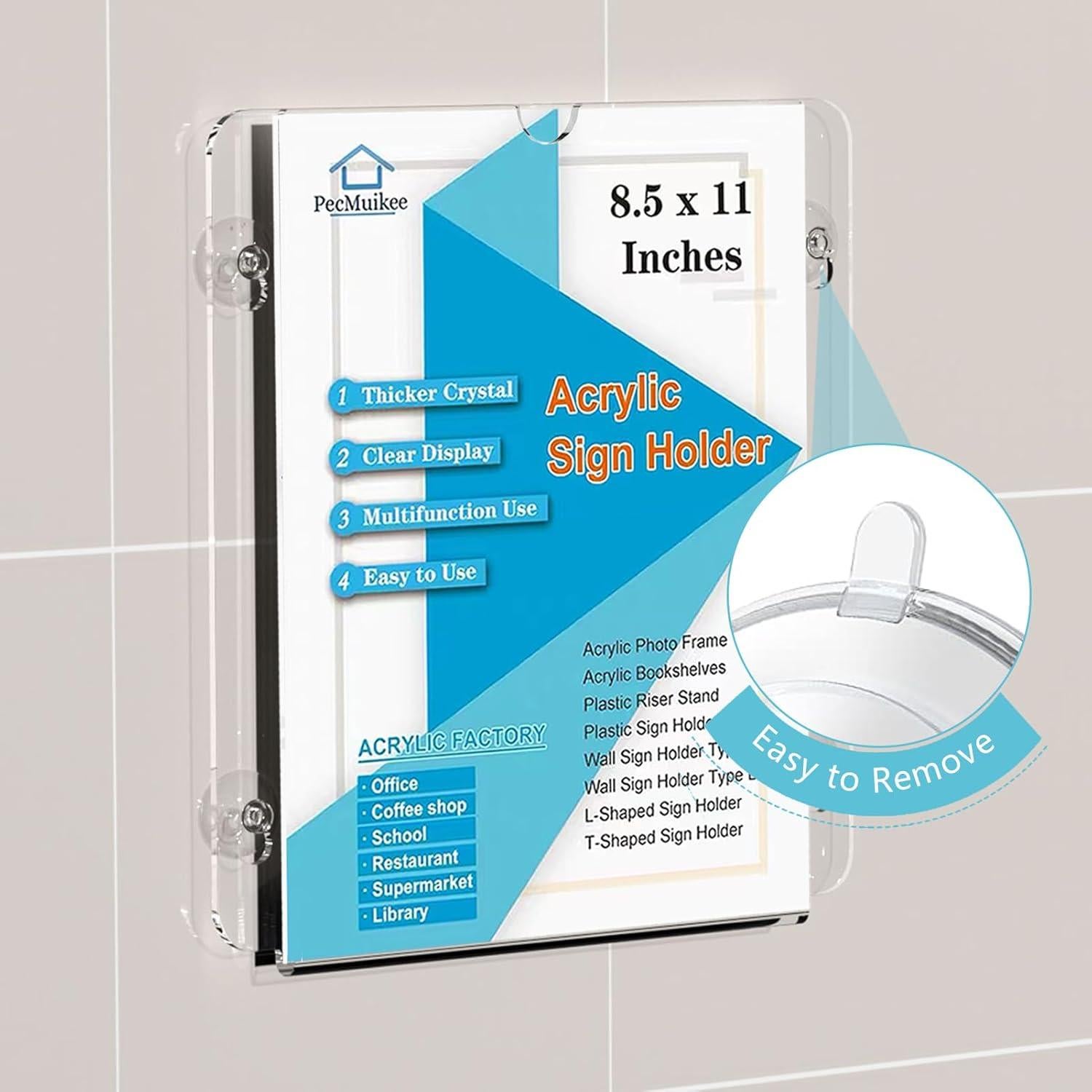 Soporte de Señal Acrílico PecMuikee 12 Pcs con Ventosas