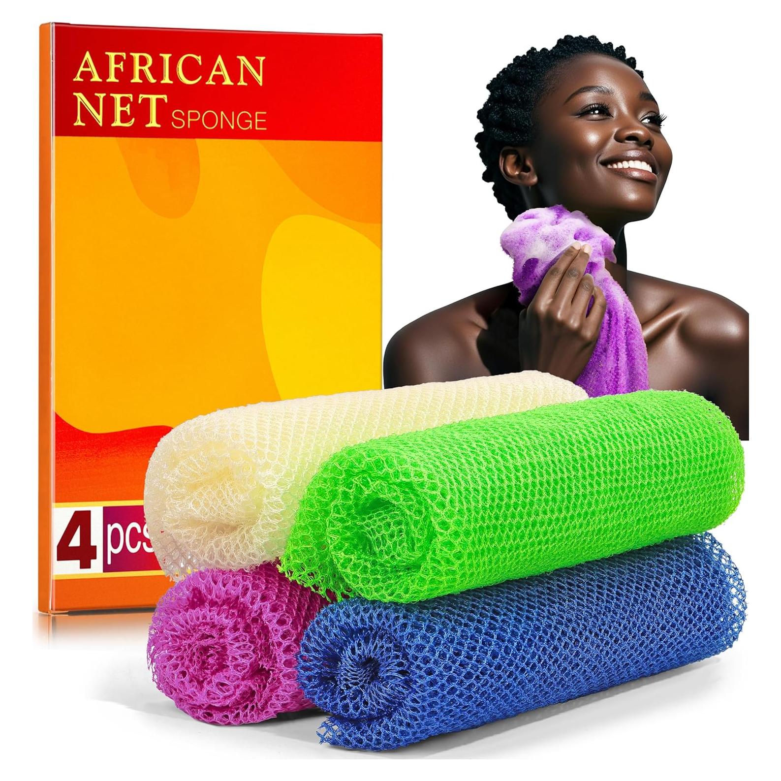 Esponja de Red Africana SpiralScgv - Exfoliación Profunda 4 Piezas