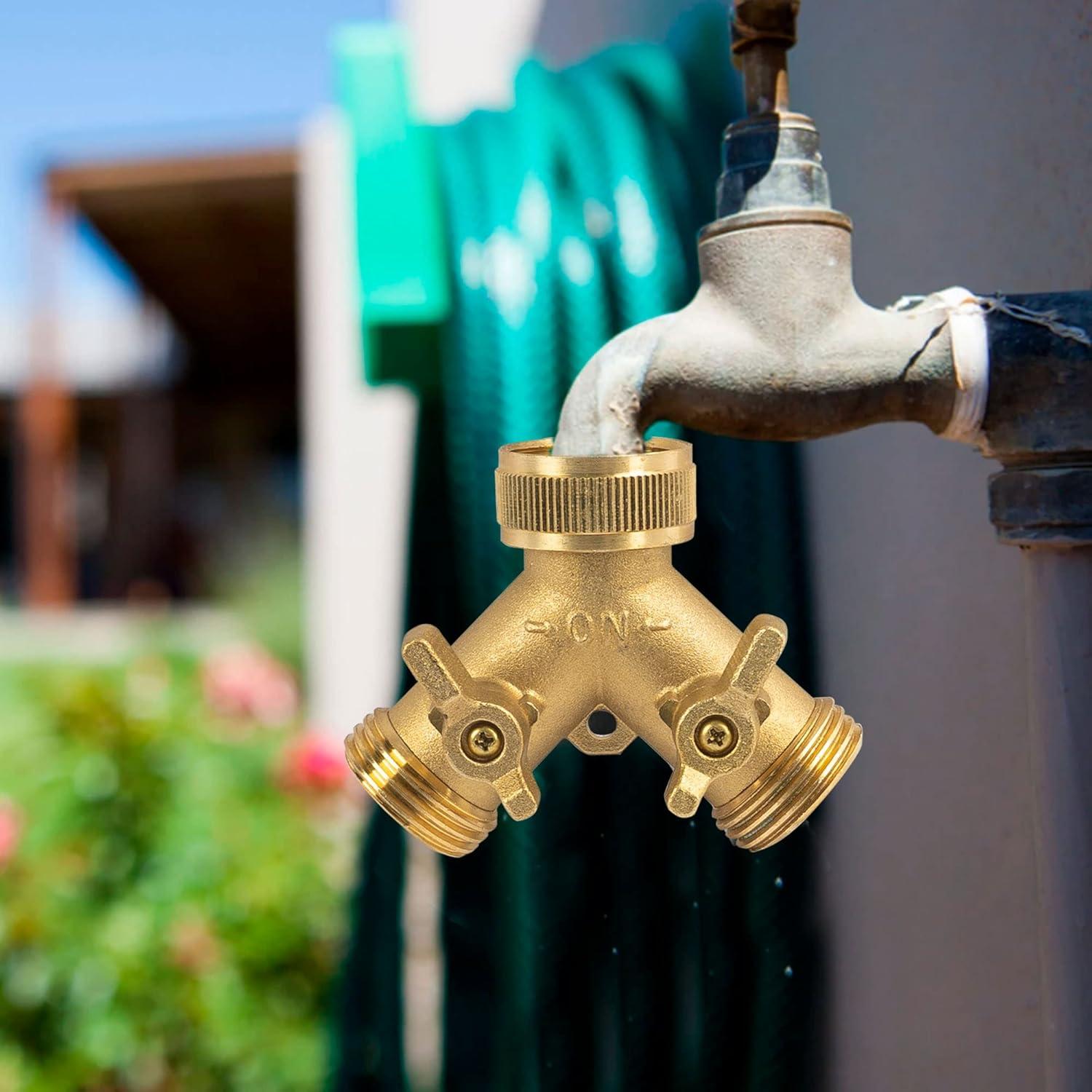 Divisor de Manguera de Jardín Hourleey 2 Vías Latón 19 mm