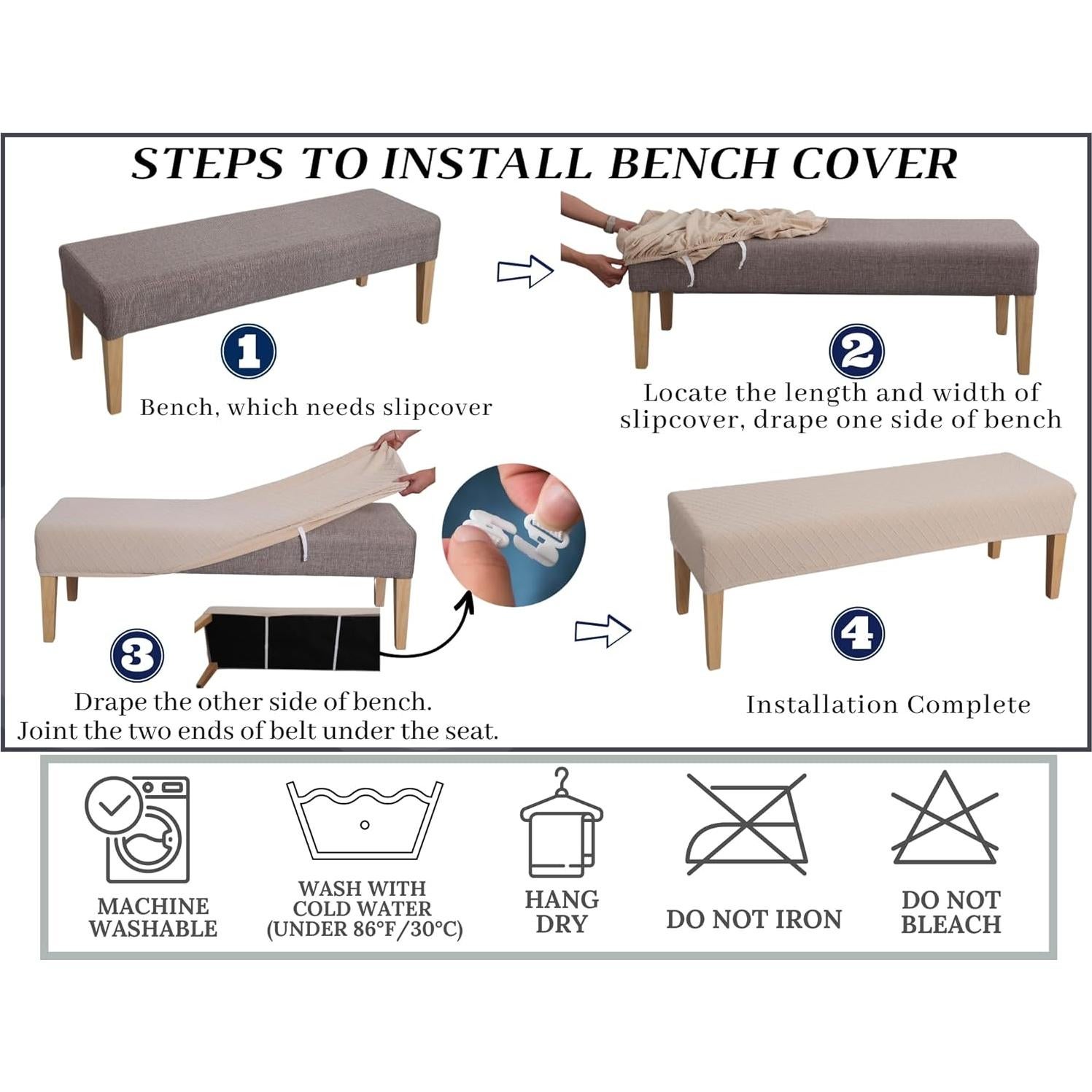 Funda de Banco SPRINGRICO Rectangular Lavable Verde