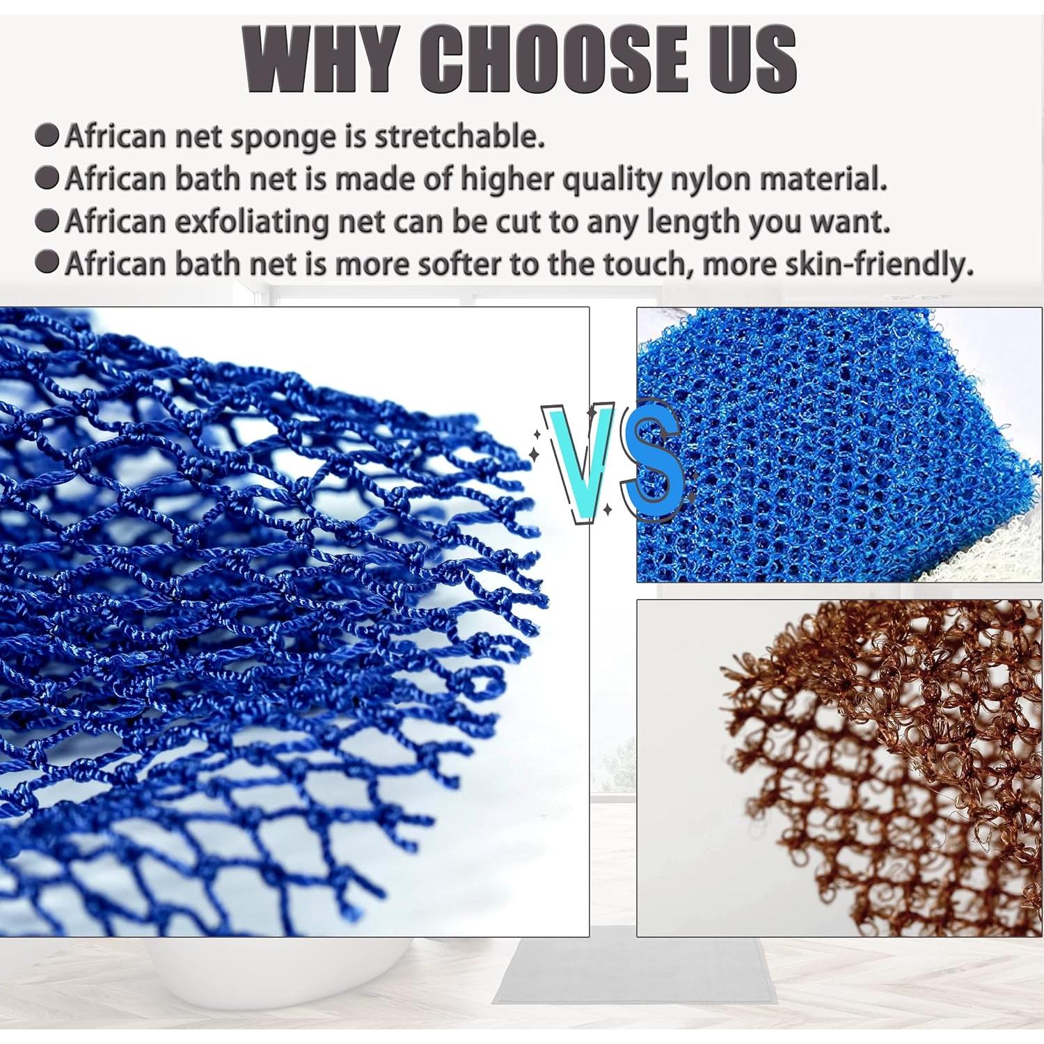 Esponja de Red Africana BHYTAKI 2 Piezas Exfoliante Nylon