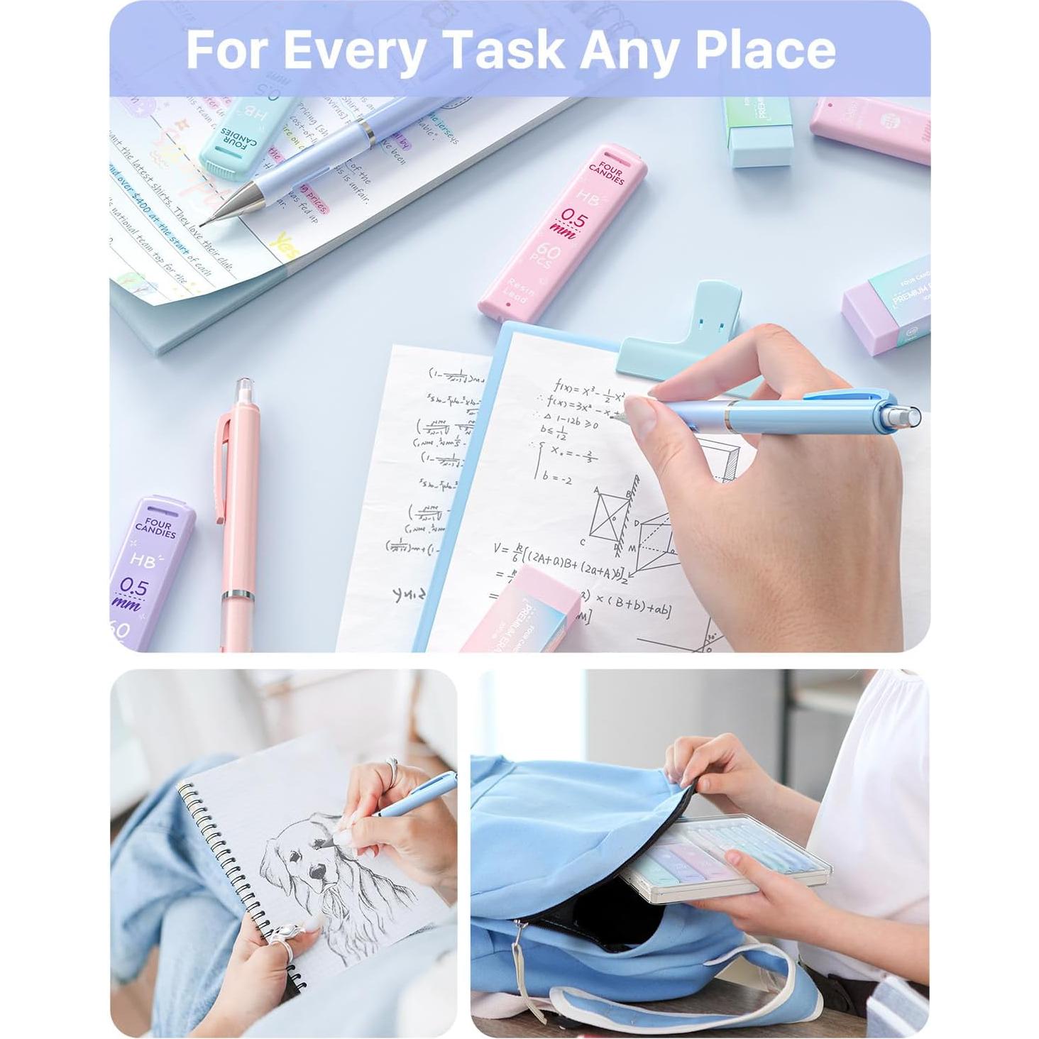 Juego de Lápices Mecánicos Four Candies 0.5 mm - 6 Lápices Pastel