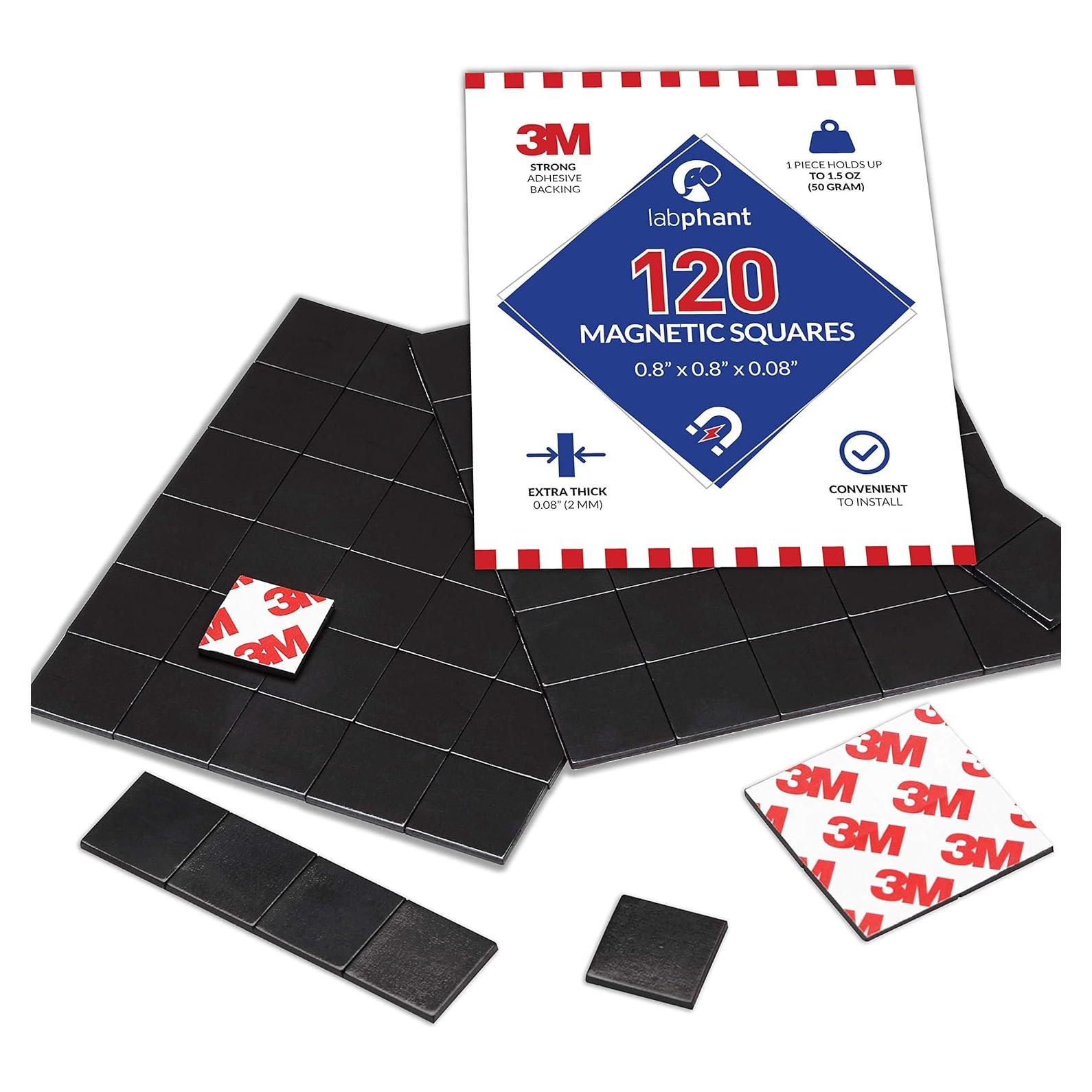 Cuadrados Magnéticos APPLAB 120 Piezas 20x20mm Adhesivo 3M