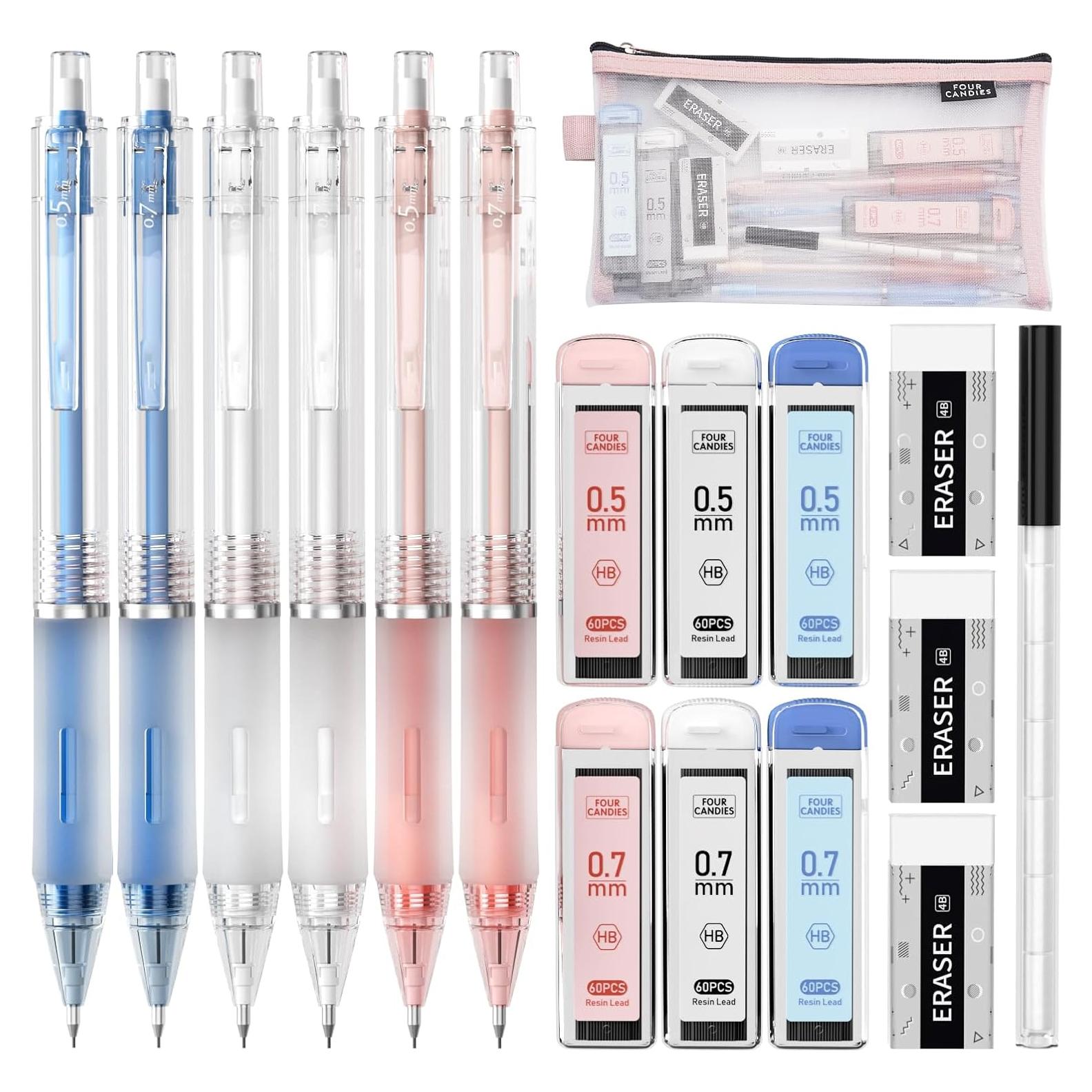 Juego de Lápices Mecánicos Four Candies 0.5 y 0.7mm con Estuche