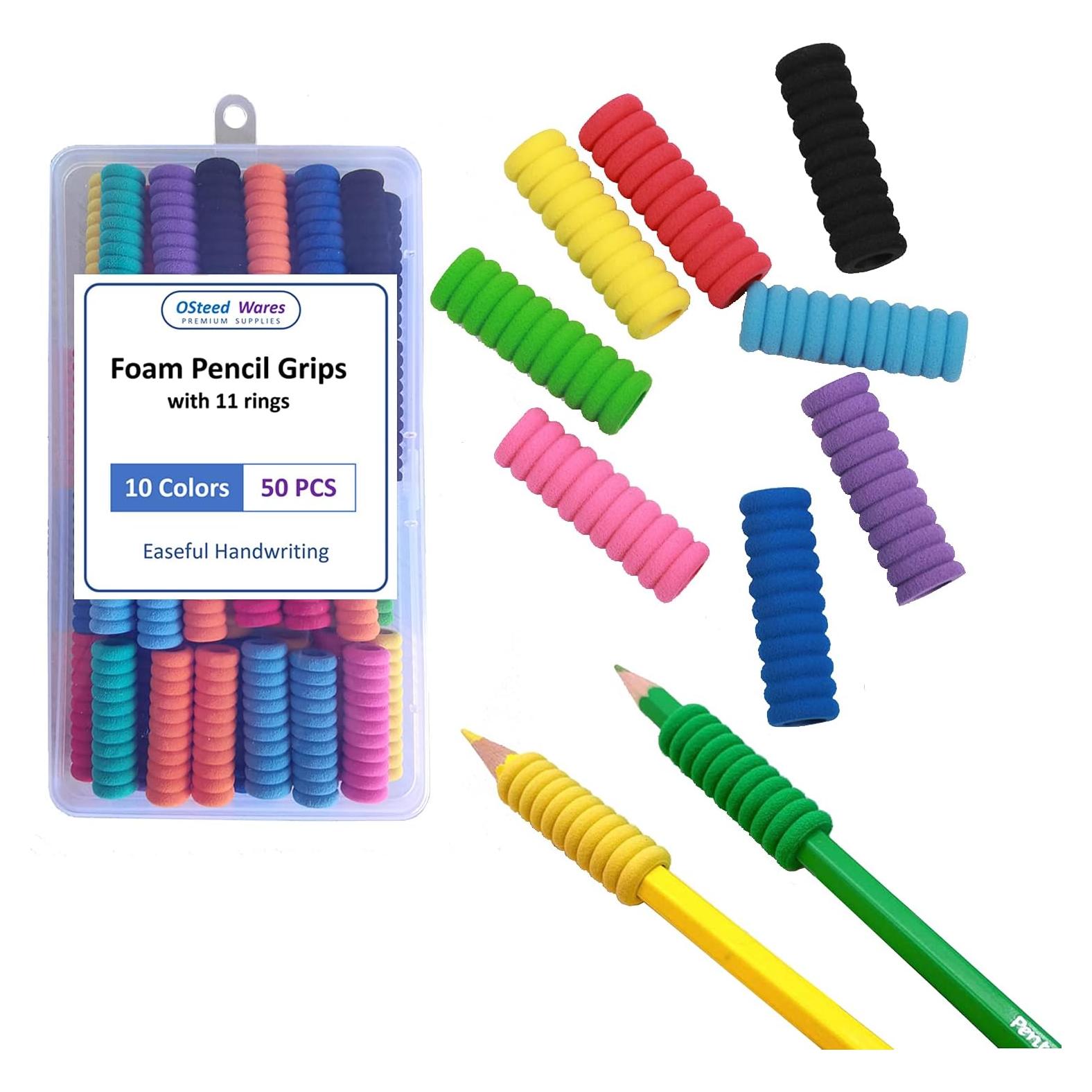 Agarraderas de Espuma OSsteed 50 Pcs Multicolor para Lápiz