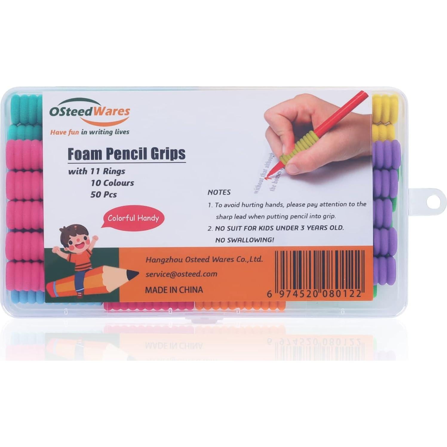 Agarraderas de Espuma OSsteed 50 Pcs Multicolor para Lápiz