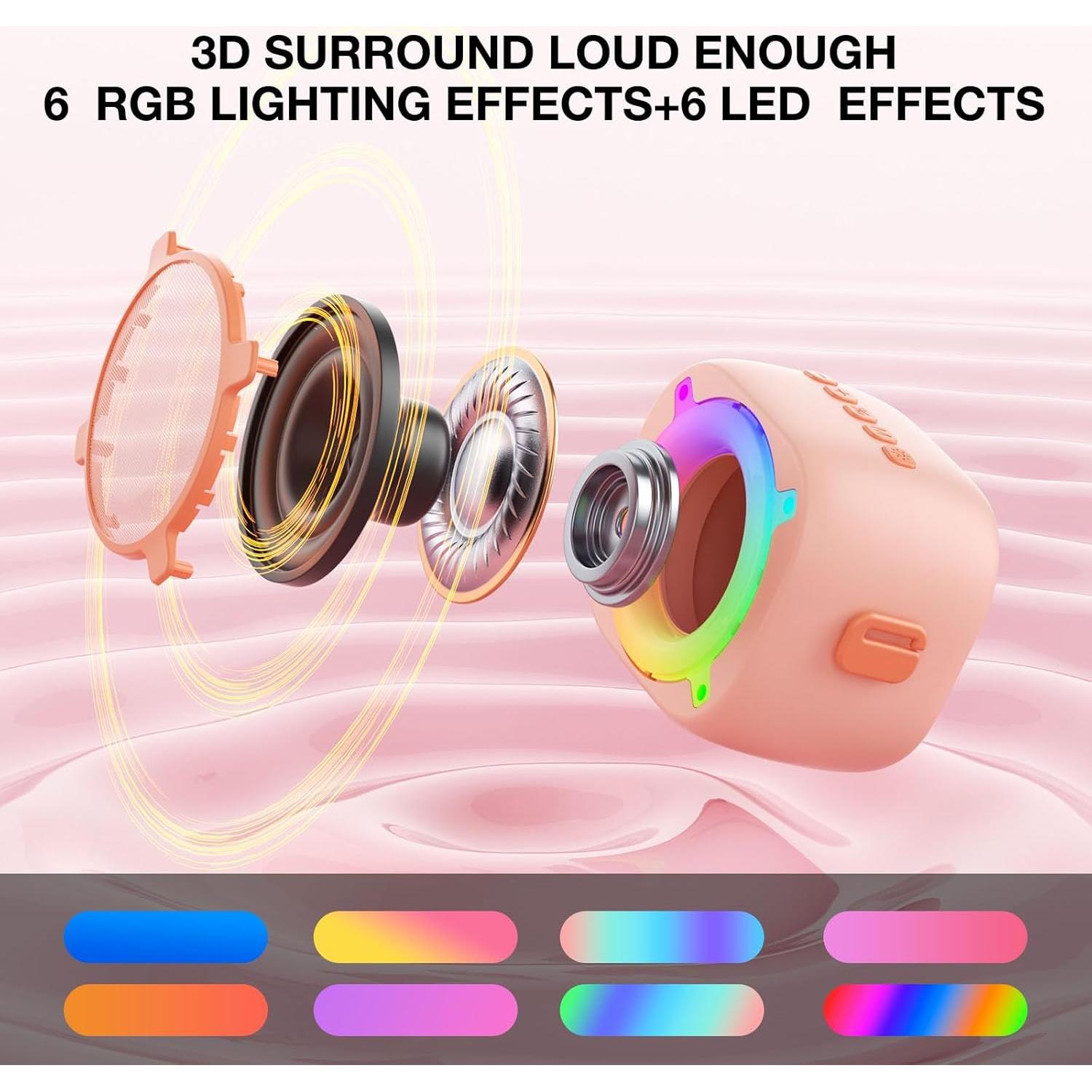 Karaoke Portátil Rosa B68 con 2 Micrófonos Inalámbricos