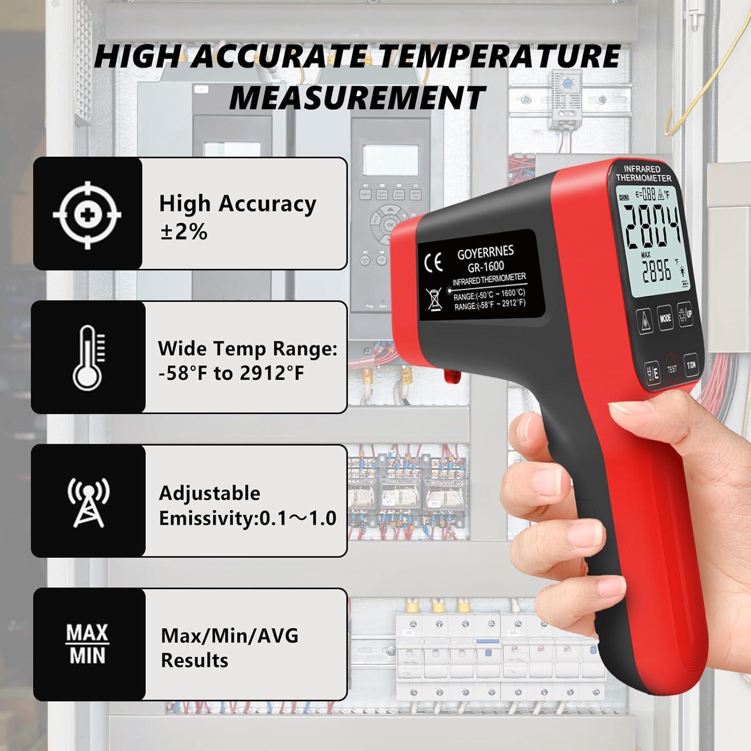 Termómetro láser infrarrojo AOPUTTRIVER AP-1600APP -50°C a 1600°C