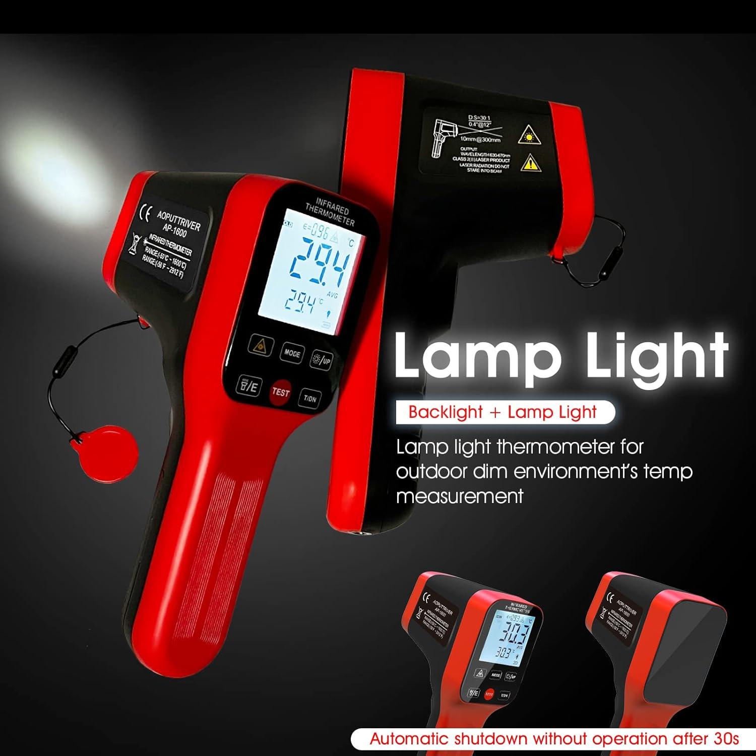 Termómetro láser infrarrojo AOPUTTRIVER AP-1600APP -50°C a 1600°C