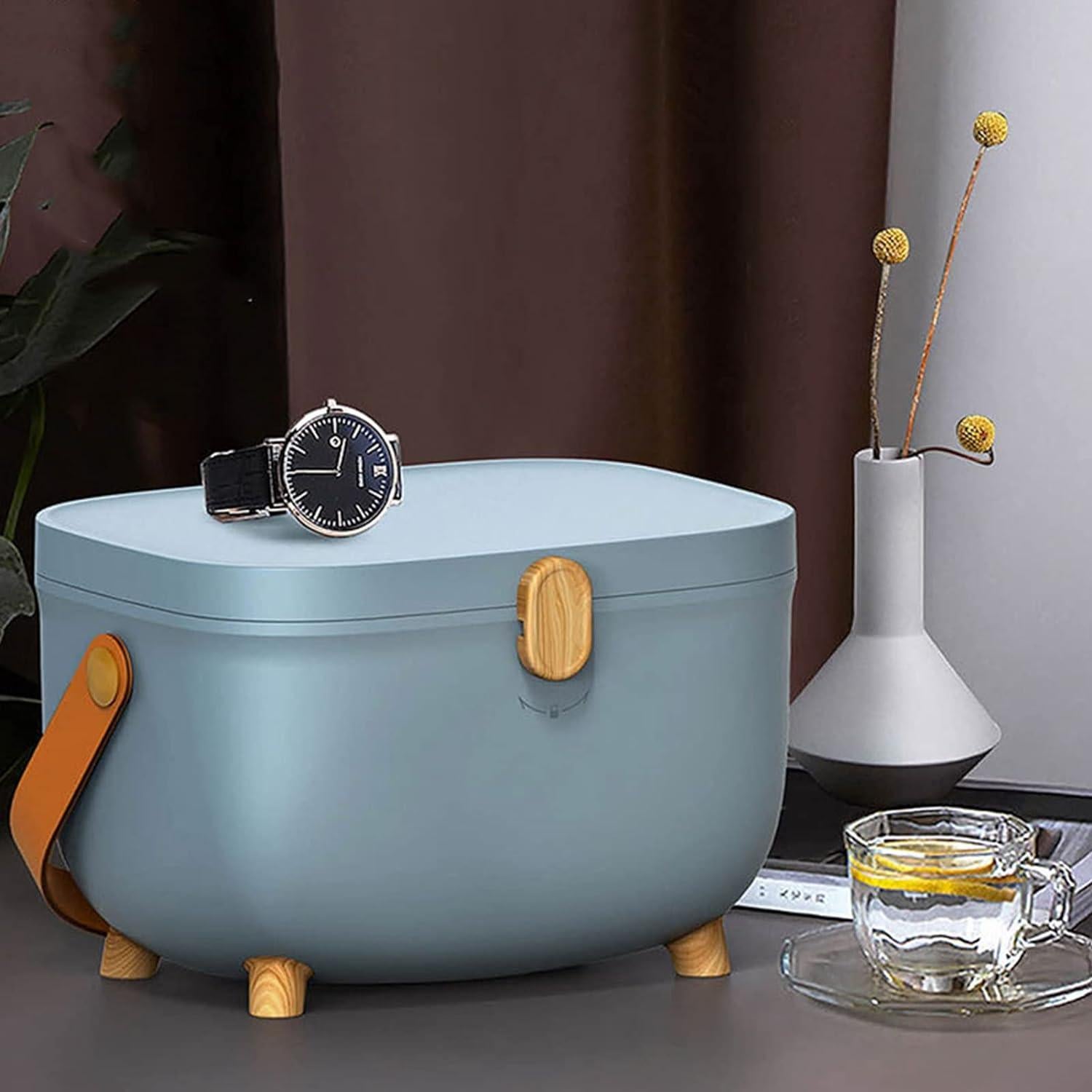 Caja de Almacenamiento de Medicamentos Tooth Azul Doble Capa