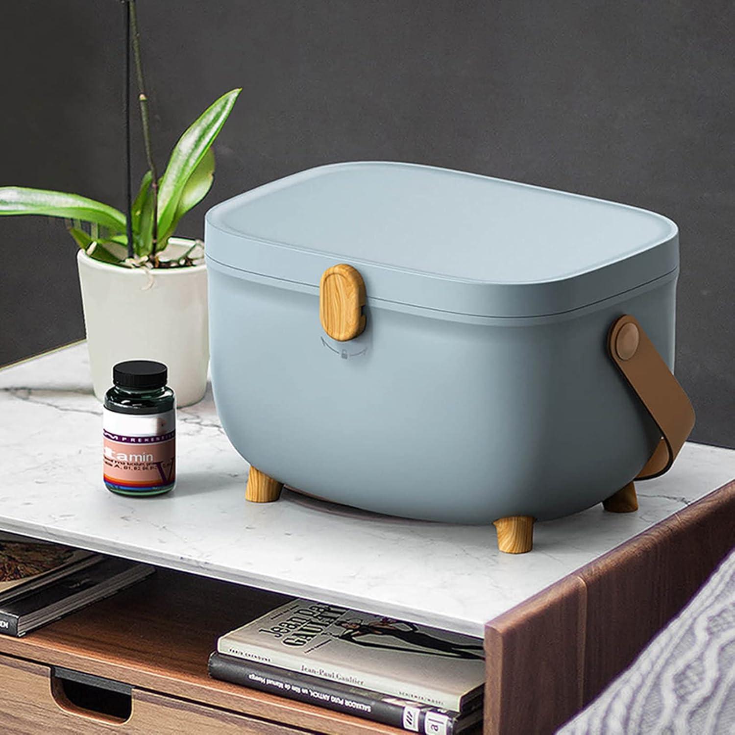 Caja de Almacenamiento de Medicamentos Tooth Azul Doble Capa