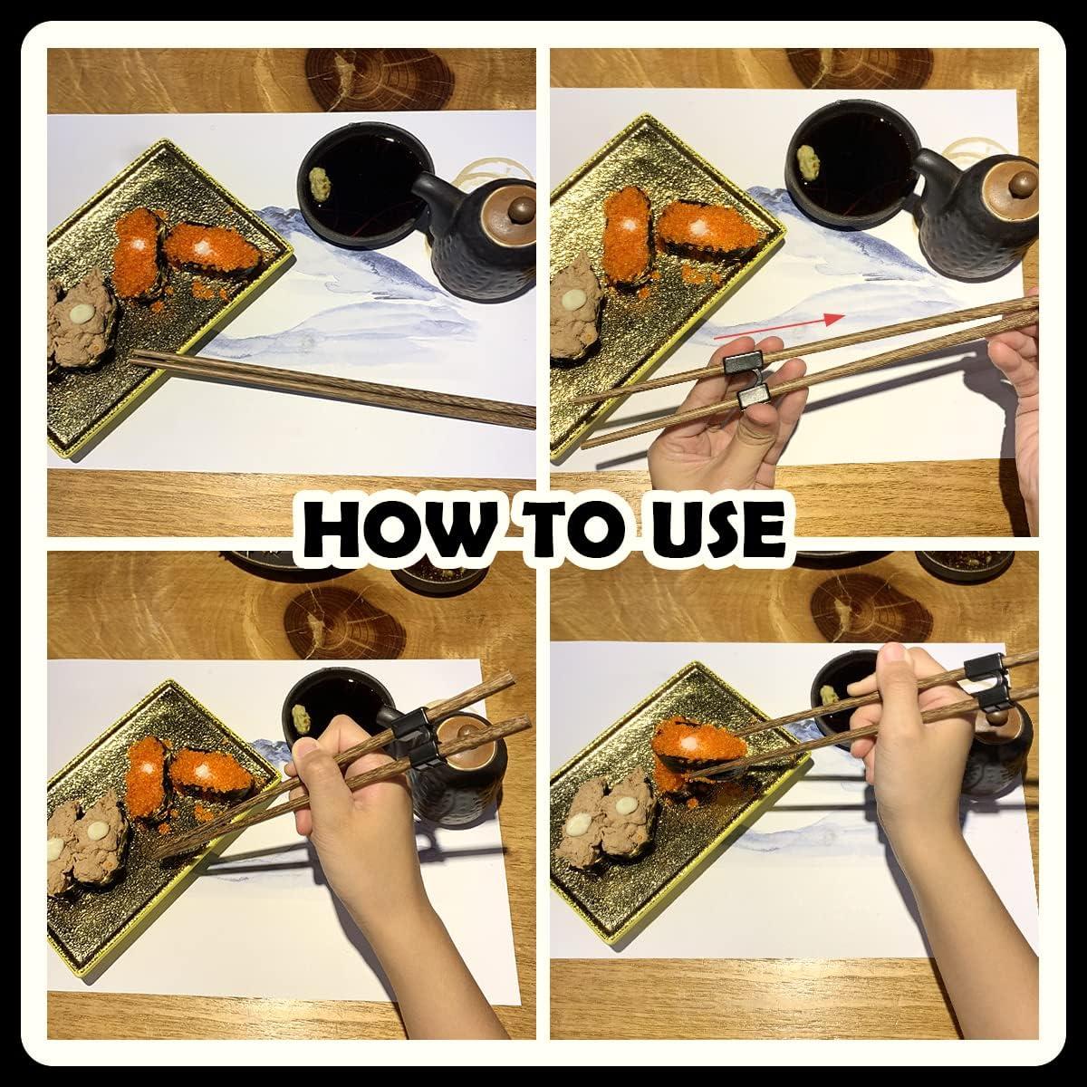 5 Pares de Palillos de Entrenamiento Reutilizables Wenge 22.5cm