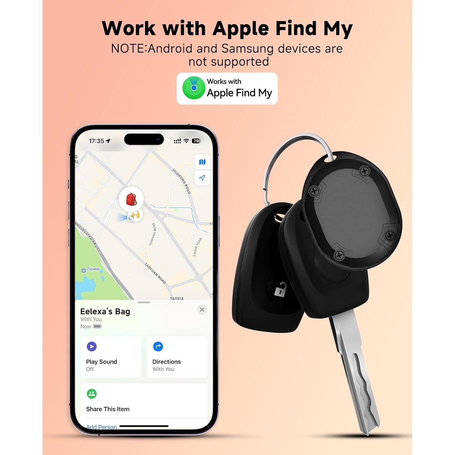 Etiqueta Inteligente Eelexa para Llaves y Equipaje - IP68, 3 Años Batería