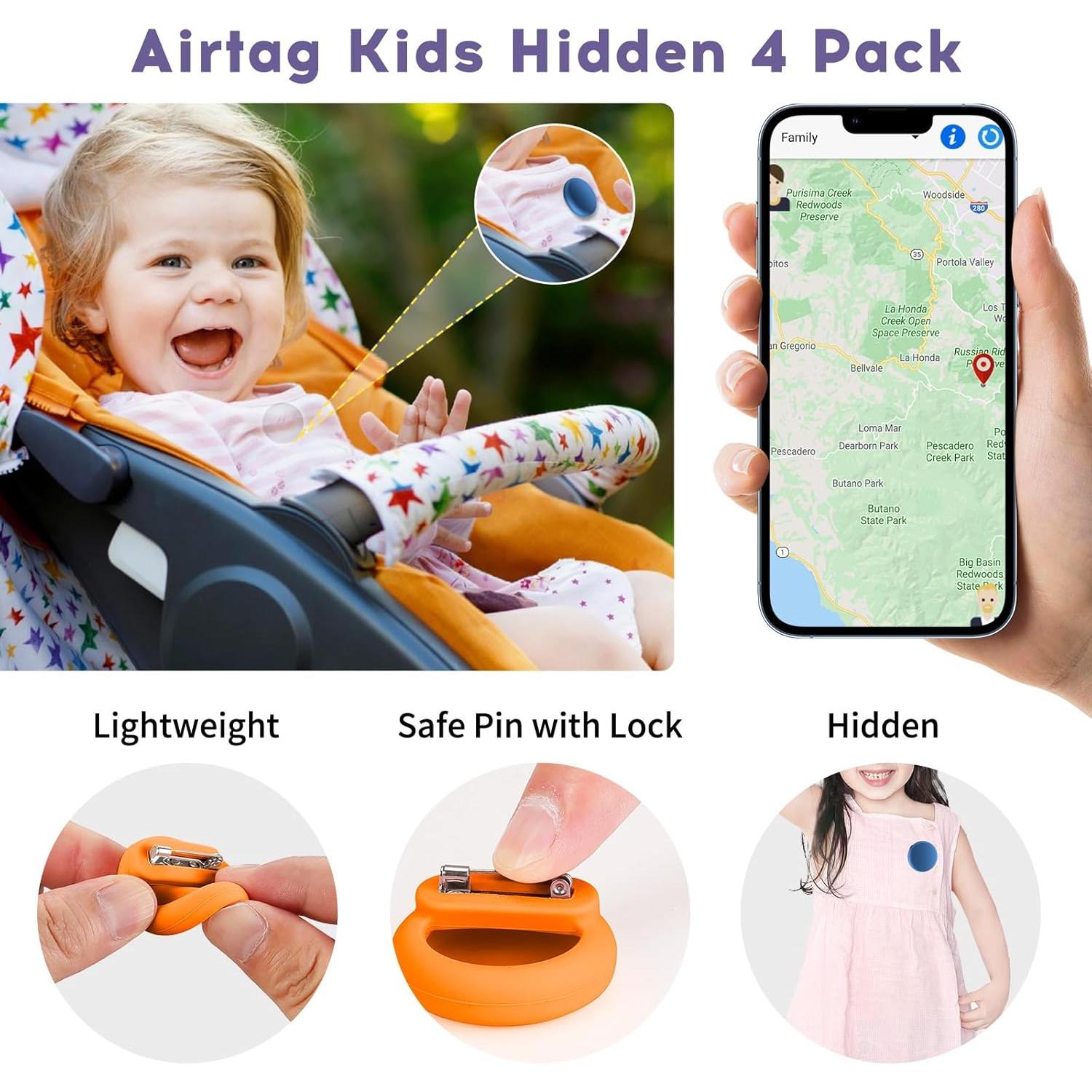 Funda Oculta para AirTag 4 Pack FlyCoco - Silicona Ligera