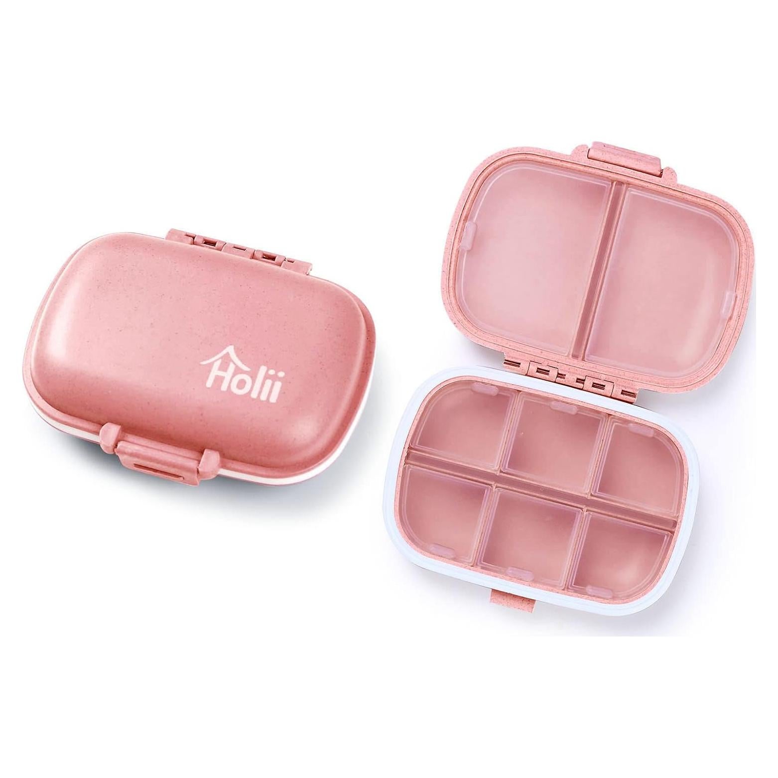 Organizador de Pastillas Holii YH-006-Q 8 Compartimentos Rosa