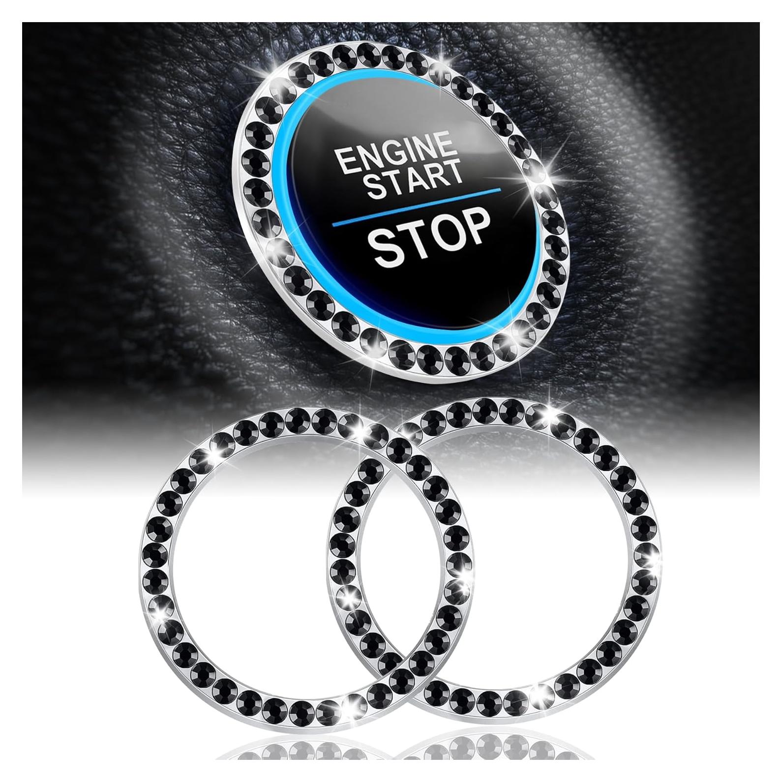 Anillo de Decoración Rhinestone LivTee para Botón de Arranque