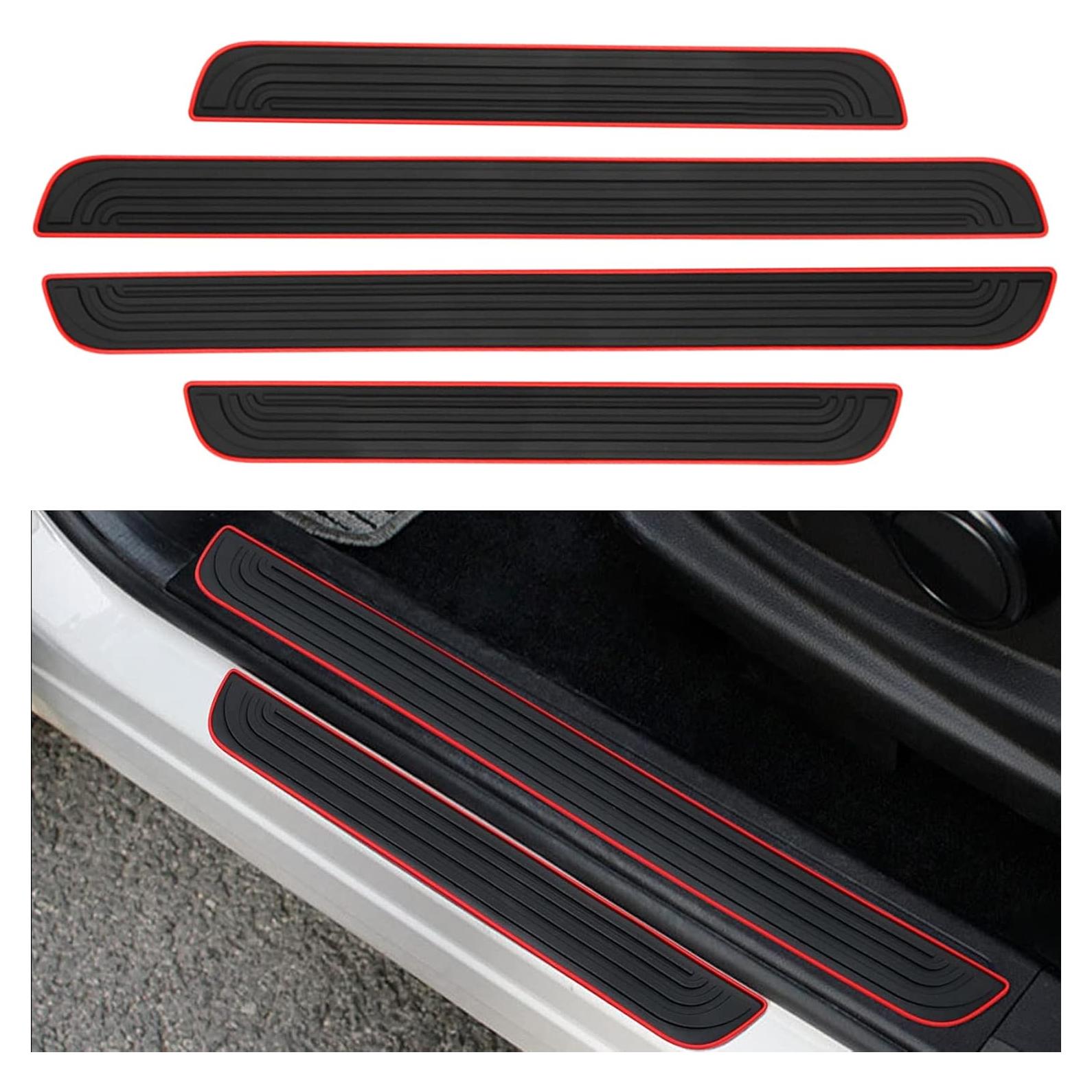 4 Protectores de Umbral de Puerta de Coche DWARFOO Negro 52.6 cm