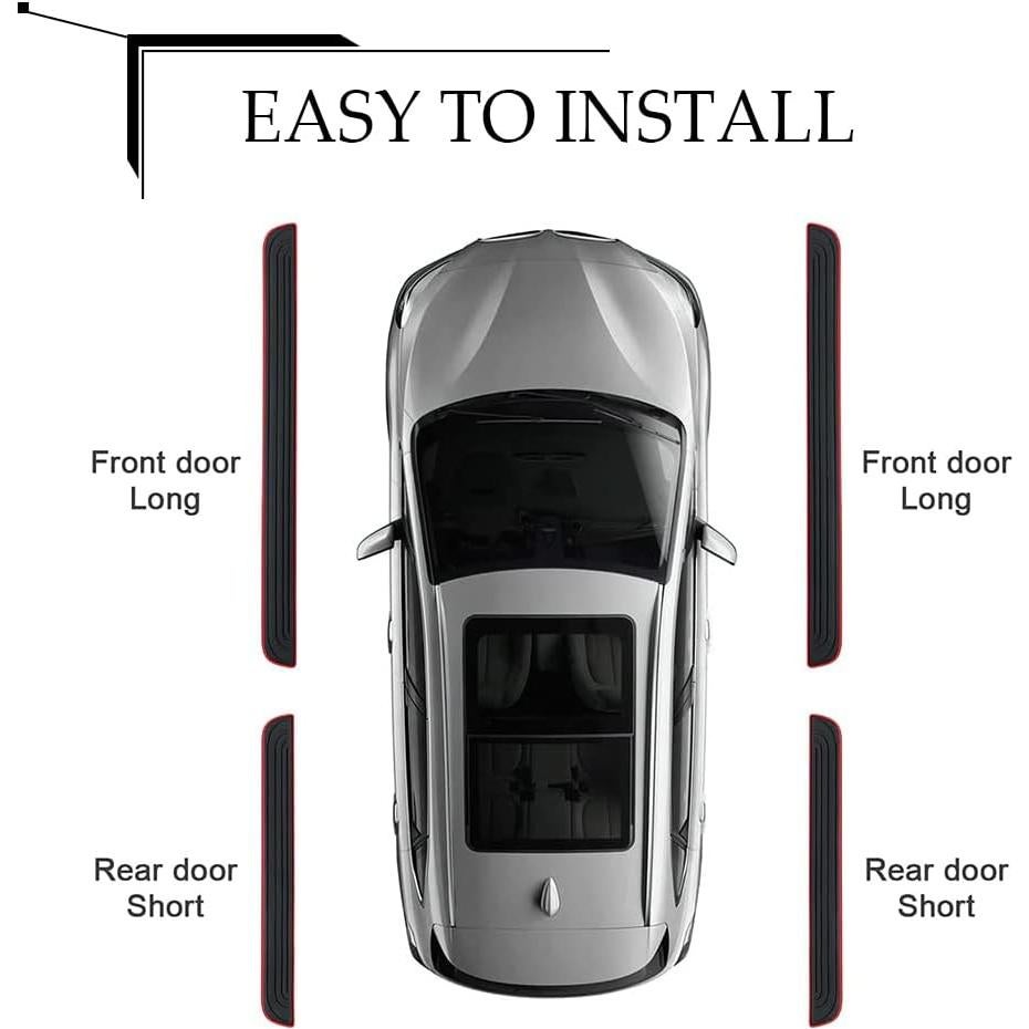 4 Protectores de Umbral de Puerta de Coche DWARFOO Negro 52.6 cm