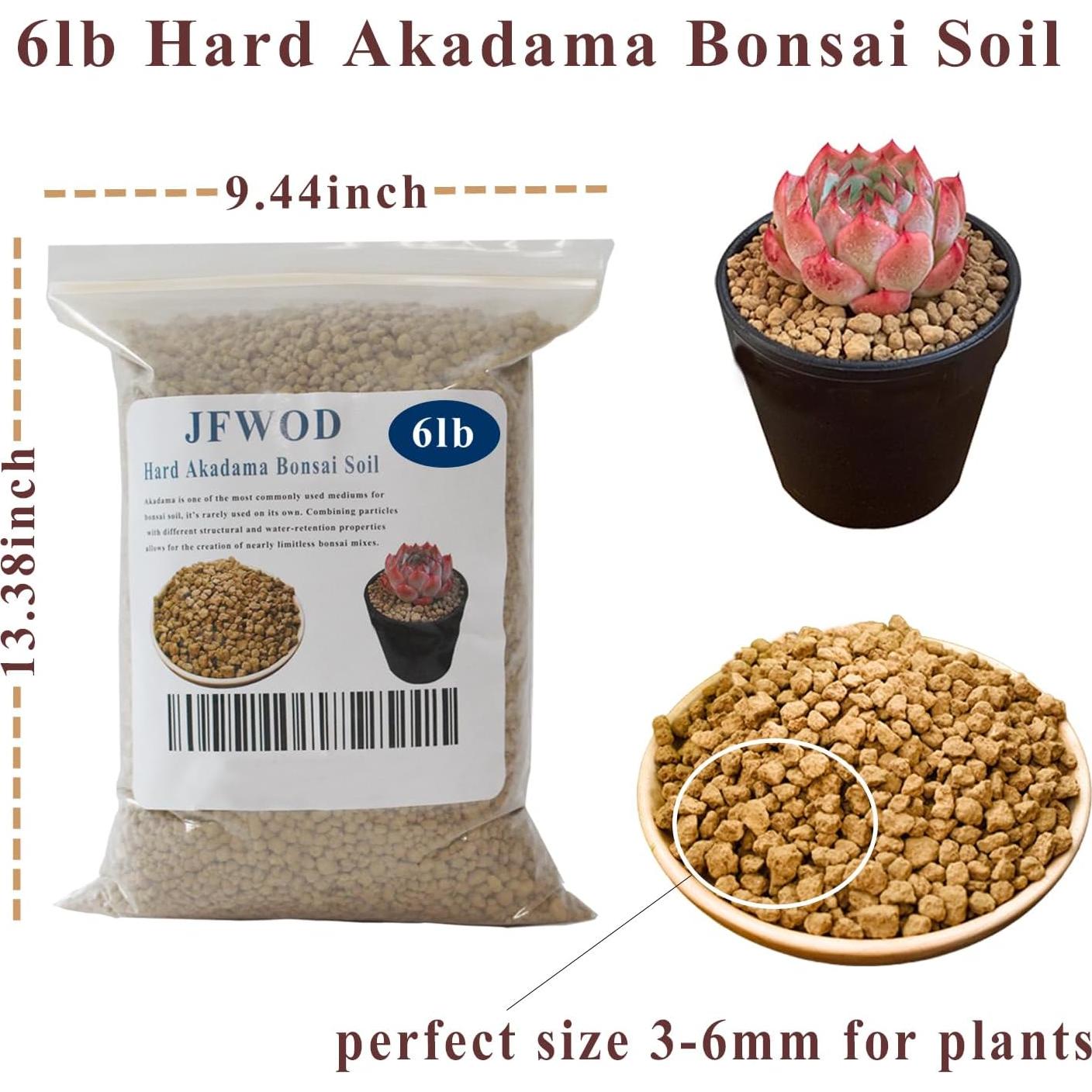 Suelo Akadama JFWOD 2,72 kg 3-6mm para Bonsai y Suculentas