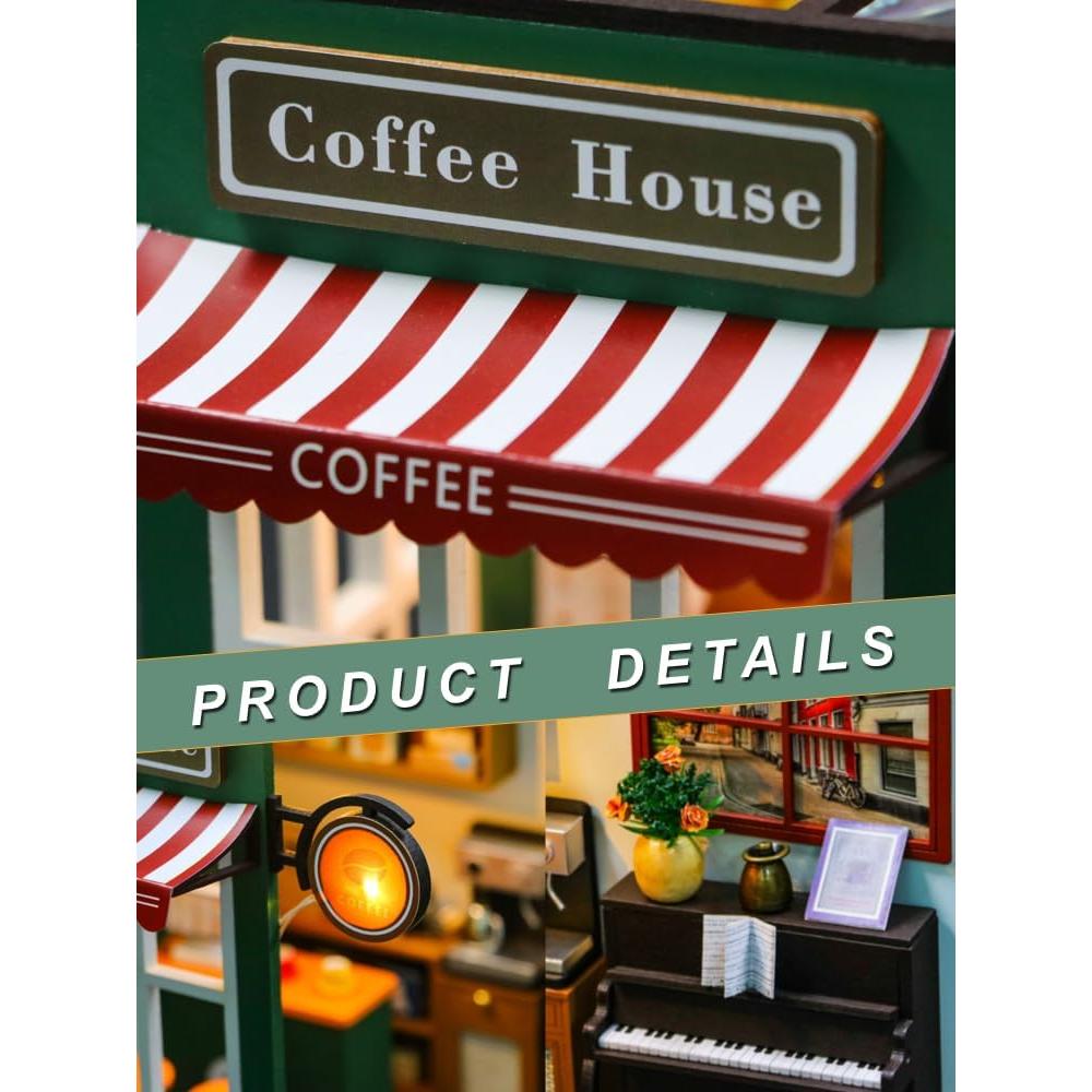 Kit Casa Miniatura DIY PlayOnePlay - Cafetería de Tarde 1.24 kg