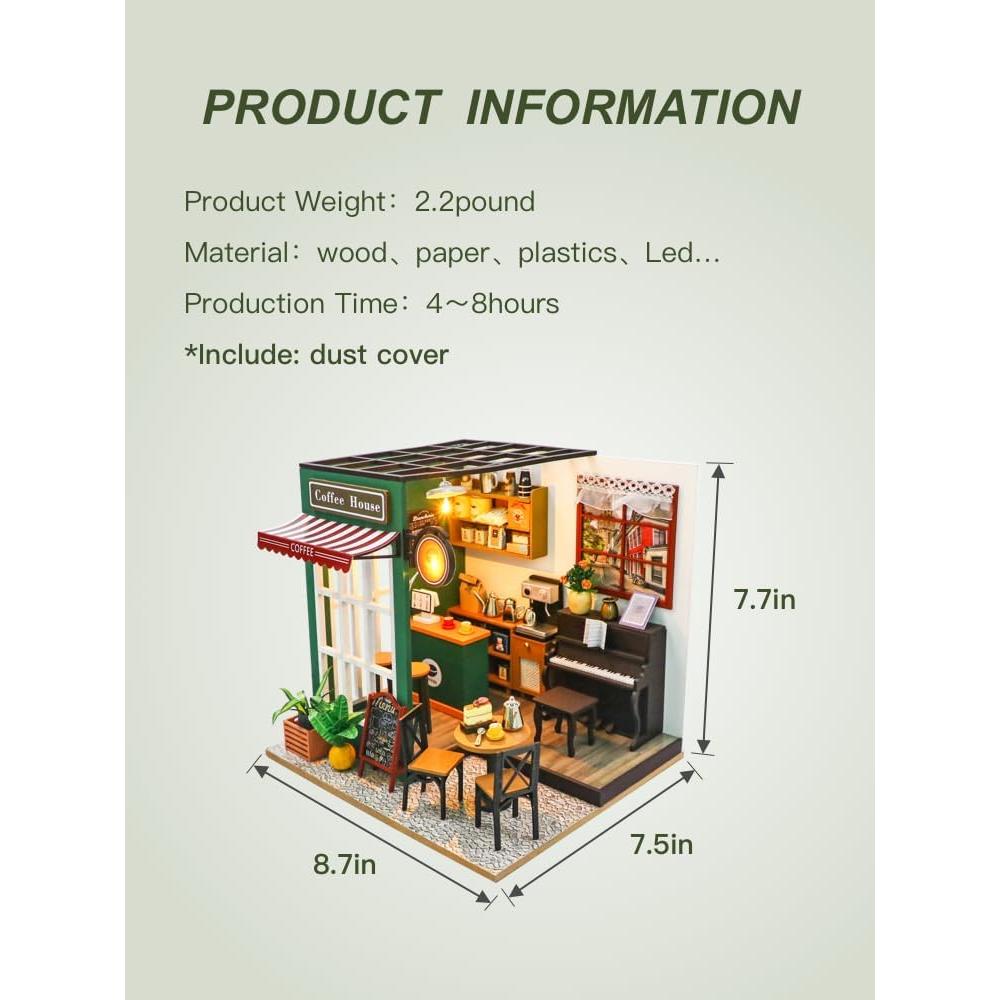 Kit Casa Miniatura DIY PlayOnePlay - Cafetería de Tarde 1.24 kg