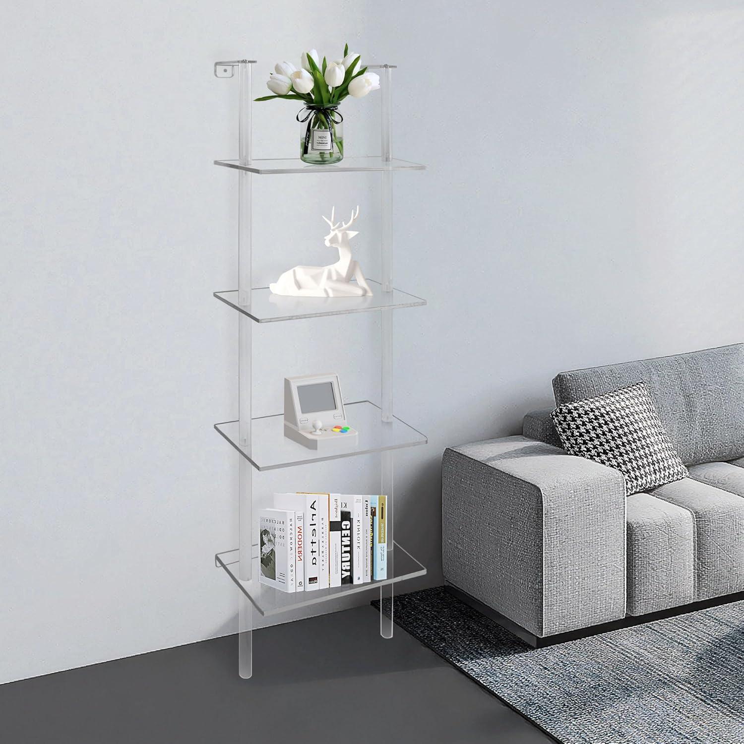 Estantería de Escalera Acrílica Cutora 4 Niveles 185.4 cm