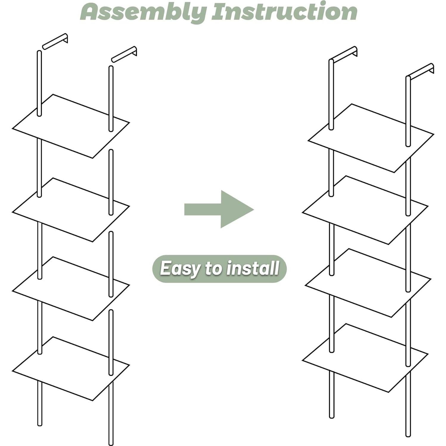Estantería de Escalera Acrílica Cutora 4 Niveles 185.4 cm