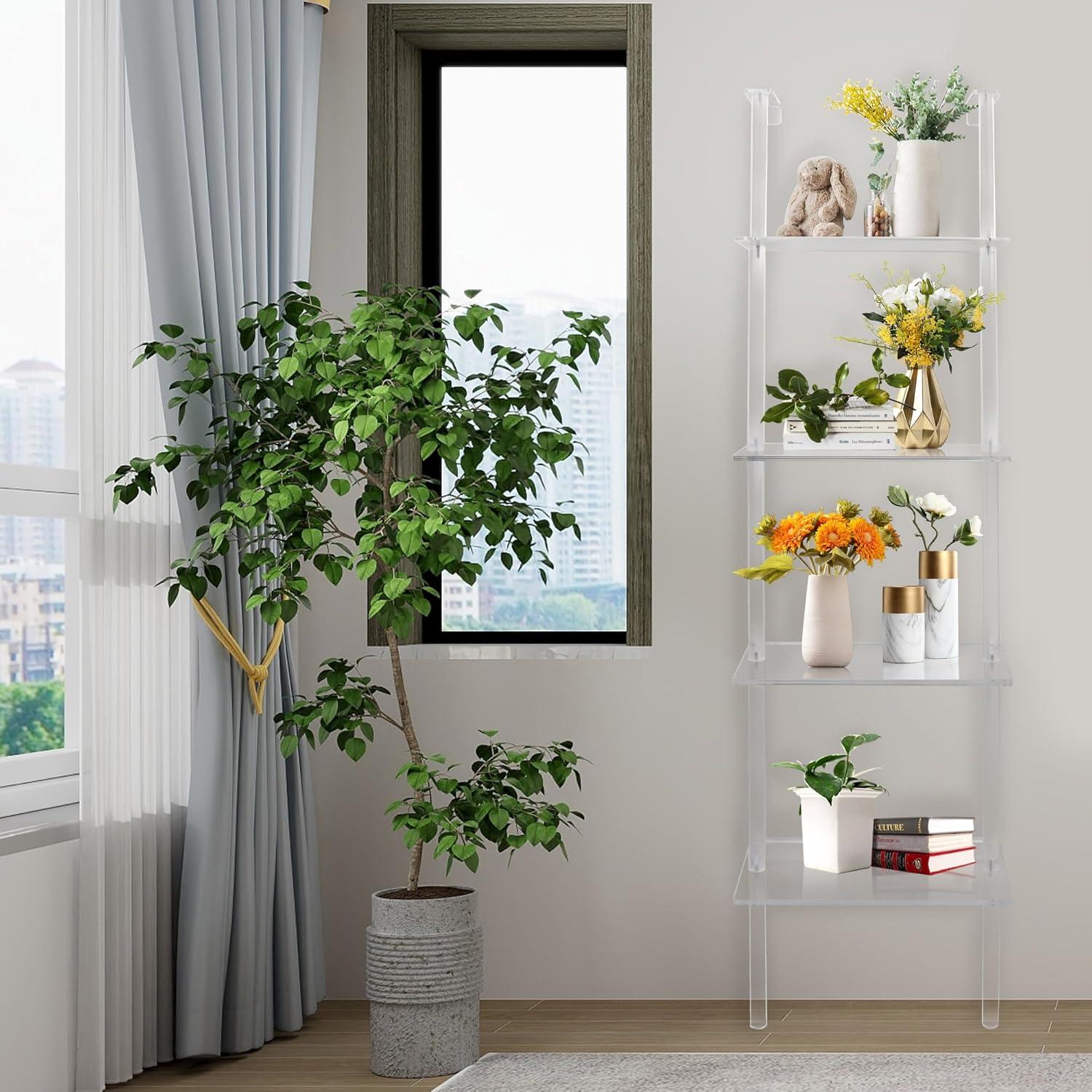 Estantería de Escalera Acrílica Cutora 4 Niveles 185.4 cm