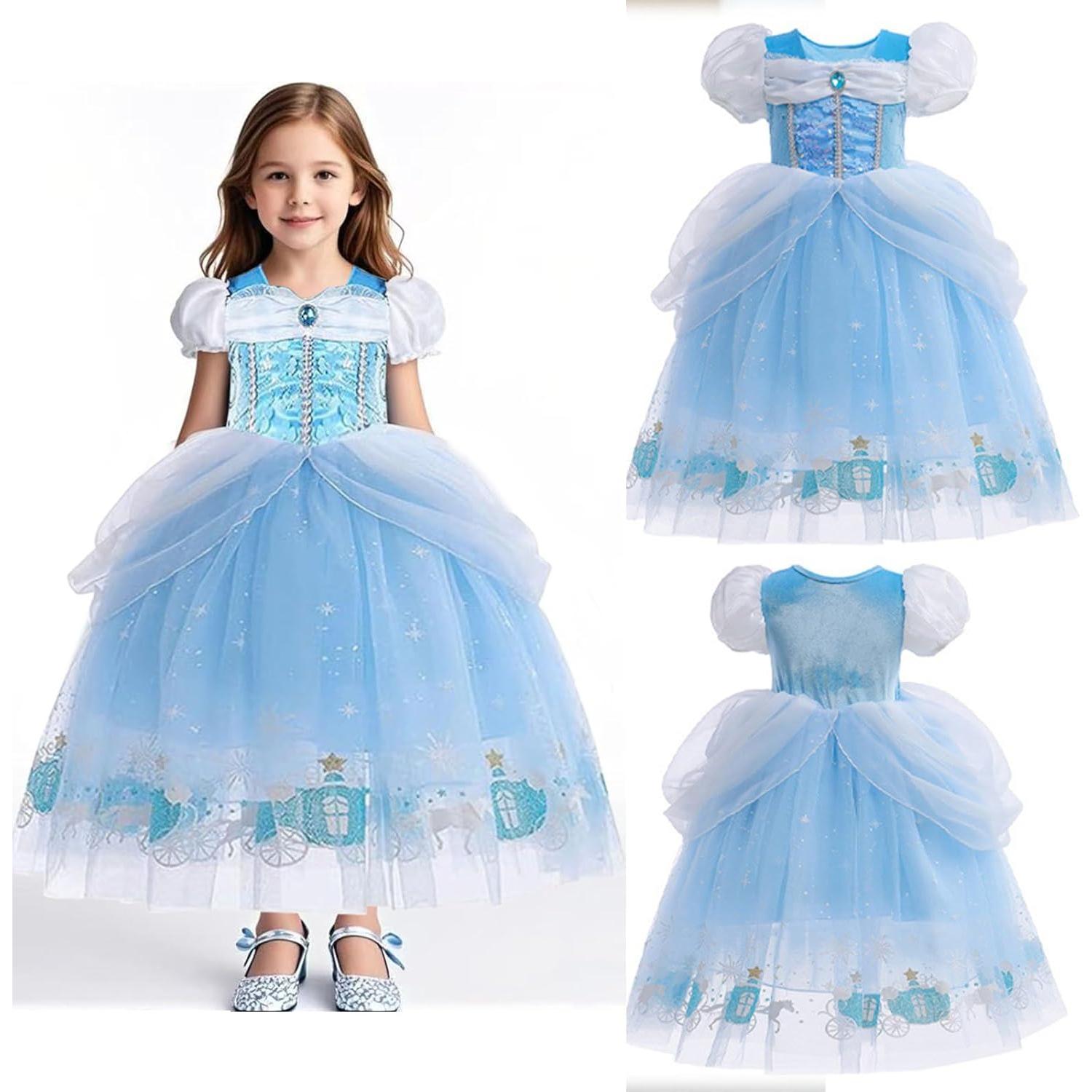 Disfraz de Princesa Azul para Niñas 3-8 Años con Accesorios