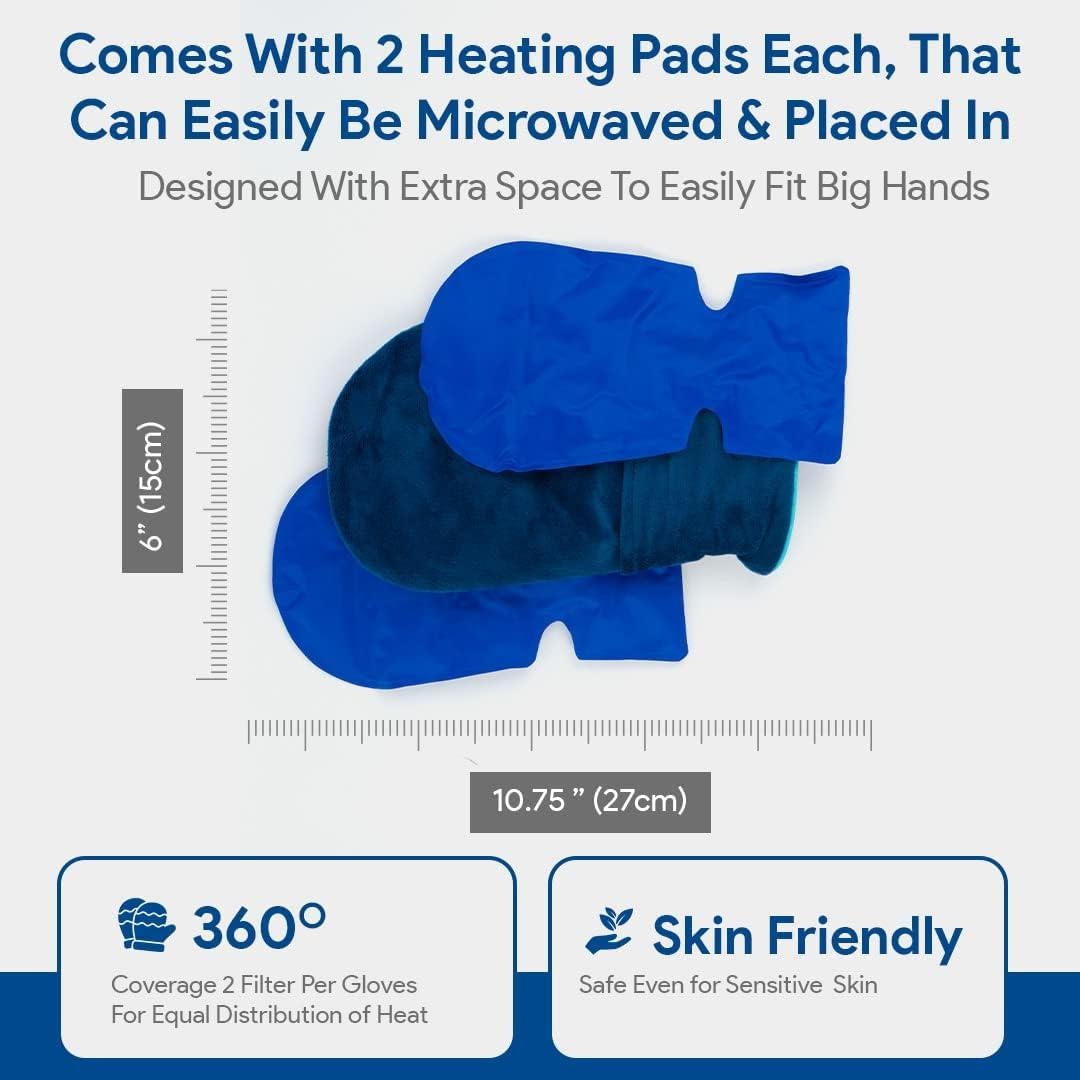 Guantes Calentadores de Manos LEONNS Marino para Artritis